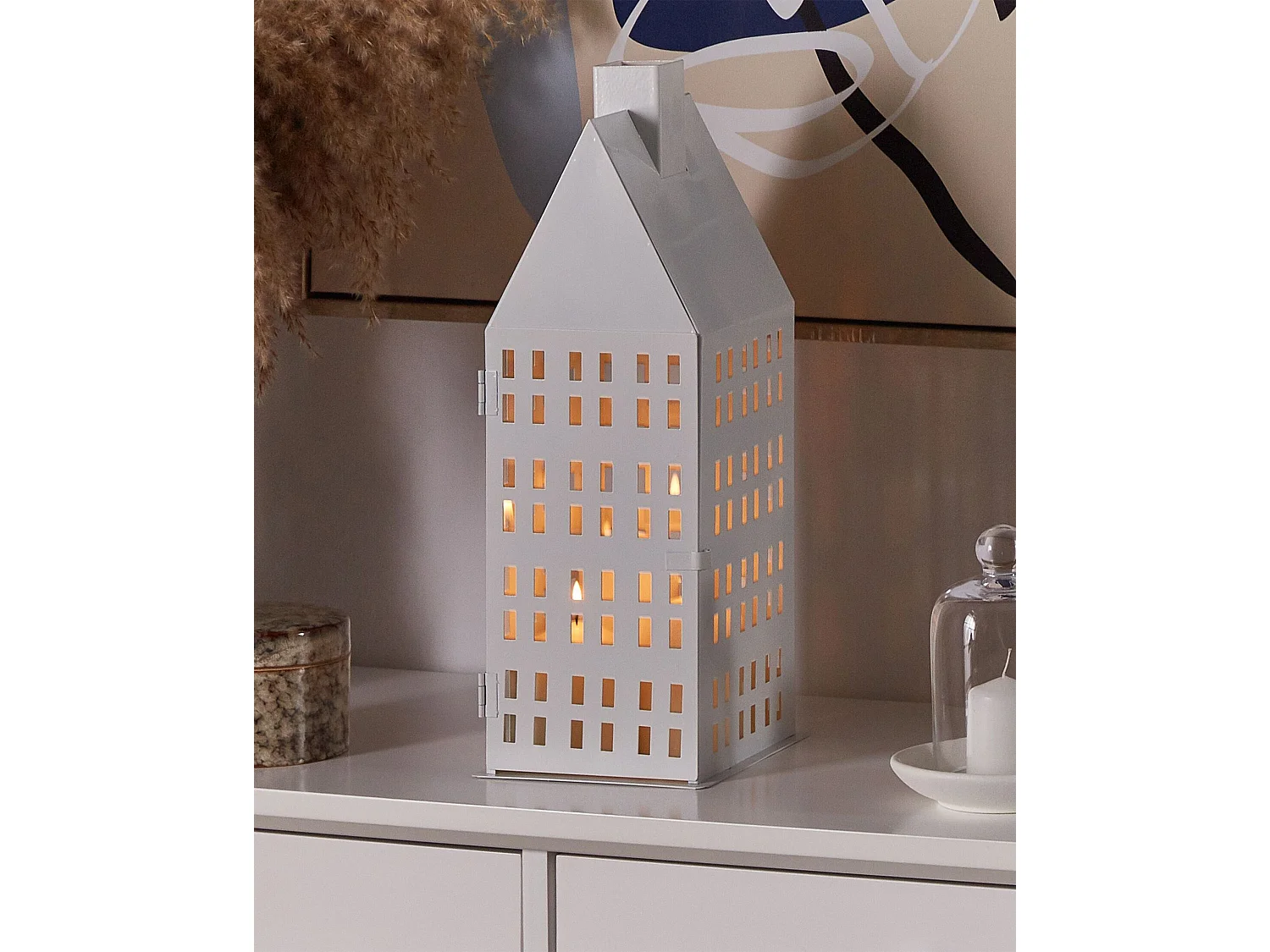 Linterna DOLOK Metal 40 cm Blanco