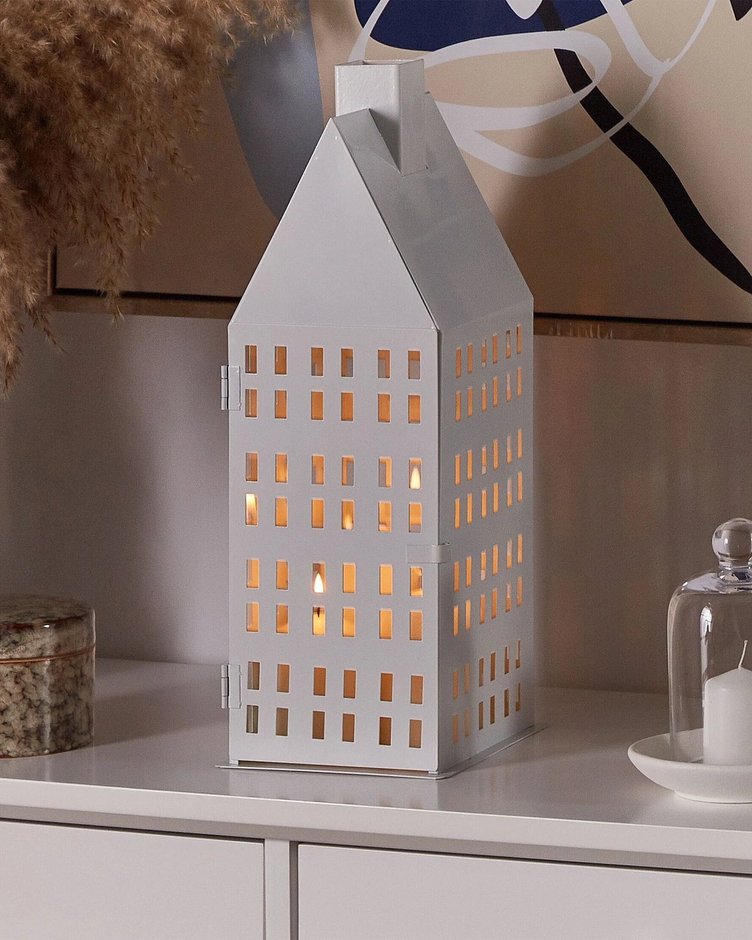 Lantaarn DOLOK Metaal 40 cm Wit