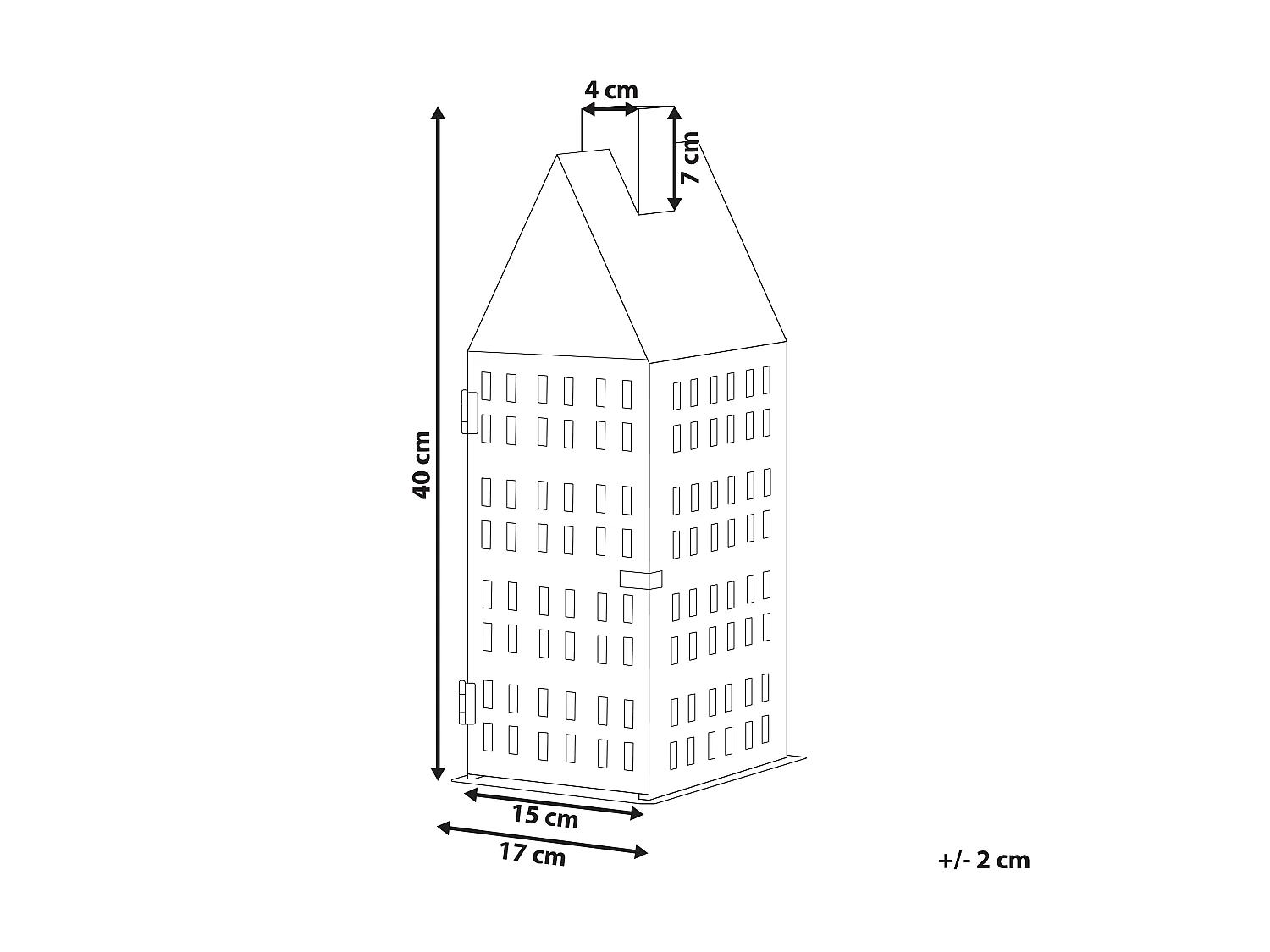 Lantaarn DOLOK Metaal 40 cm Wit
