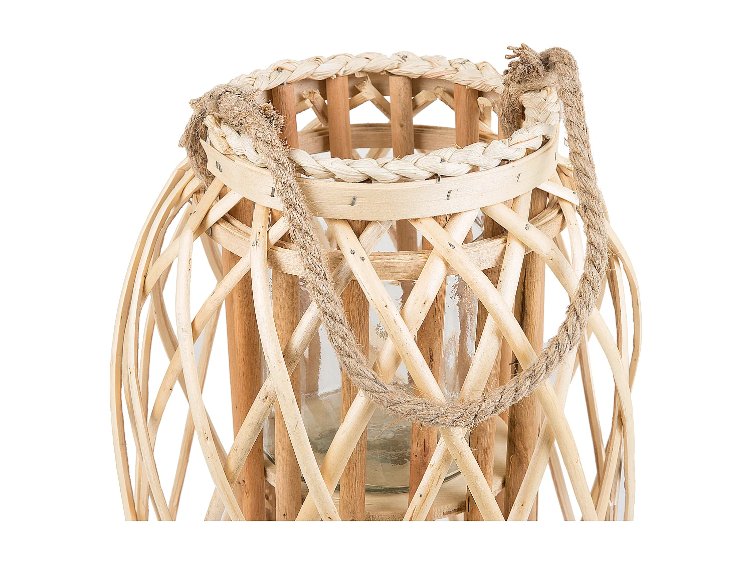 Lanterne MAURITIUS Bois de saule 40 cm Naturel