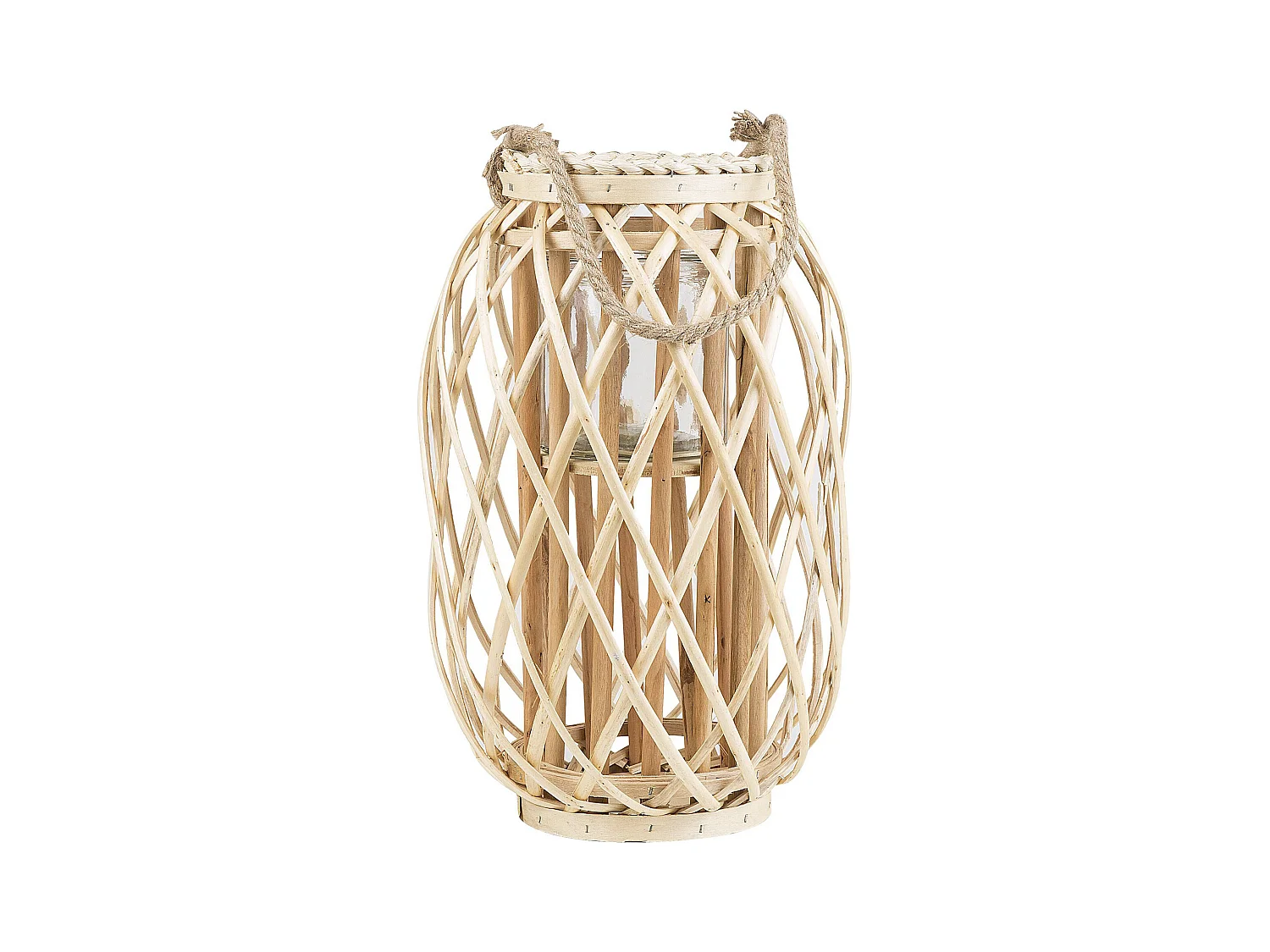 Lanterne MAURITIUS Bois de saule 40 cm Naturel