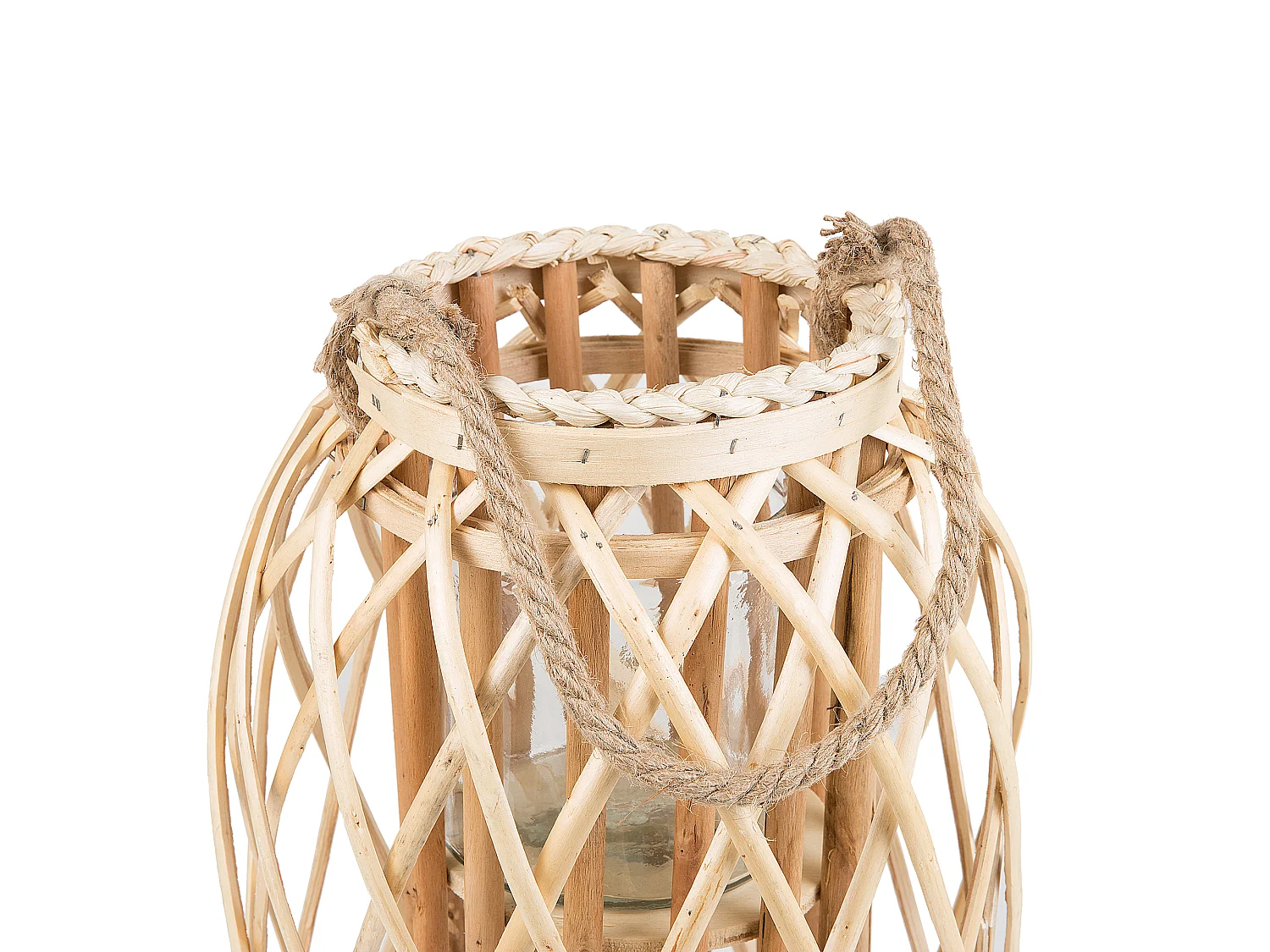 Lanterne MAURITIUS Bois de saule 40 cm Naturel