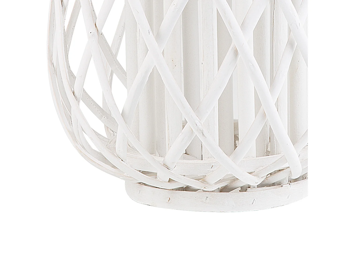 Lanterne MAURITIUS Bois de saule 30 cm Blanc