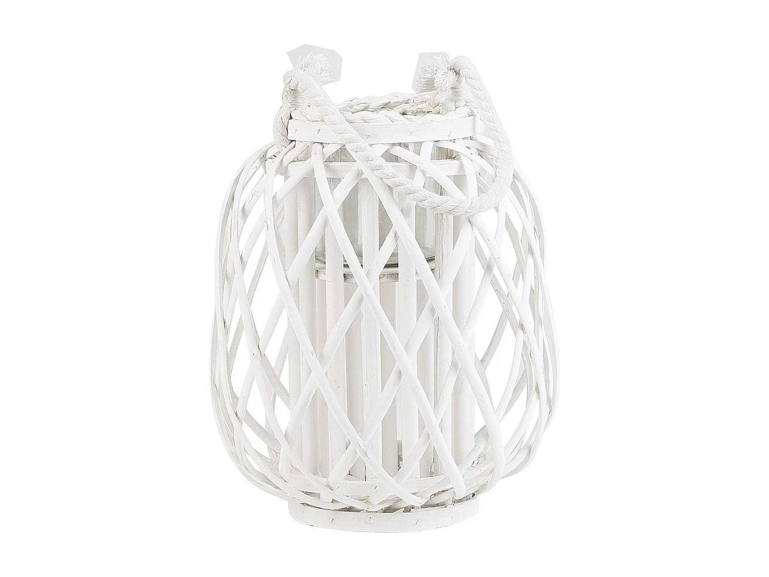 Lampion MAURITIUS Drewno 30 cm Biały