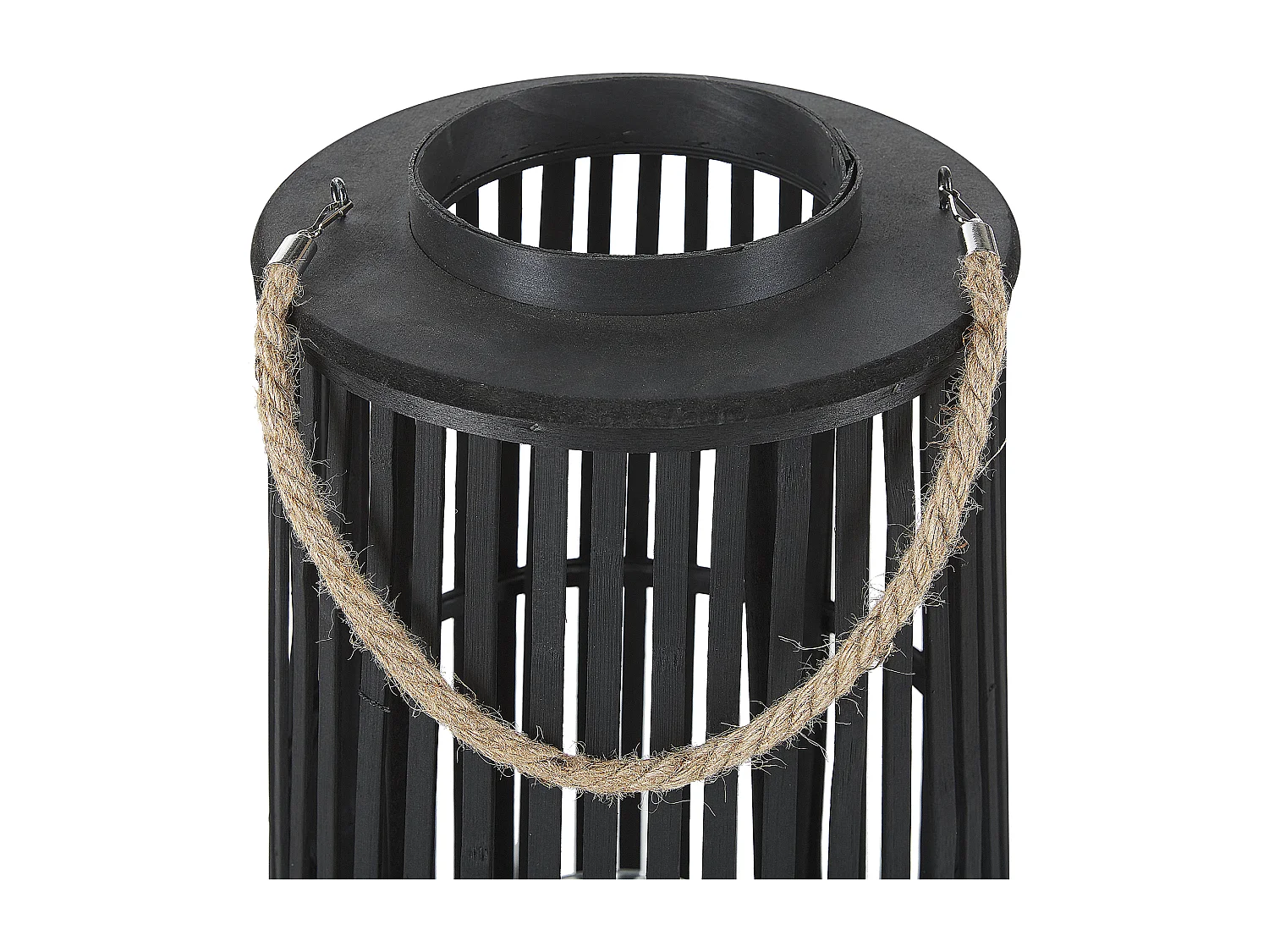 Lanterne LUZON Bois de saule 80 cm Noir