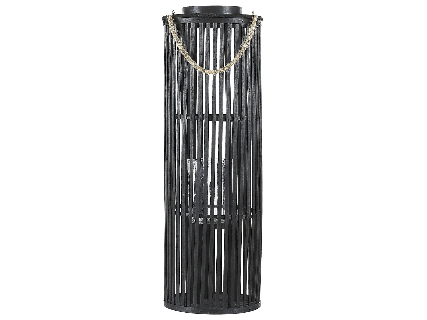 Lantern LUZON Willow Wood 80 cm Black