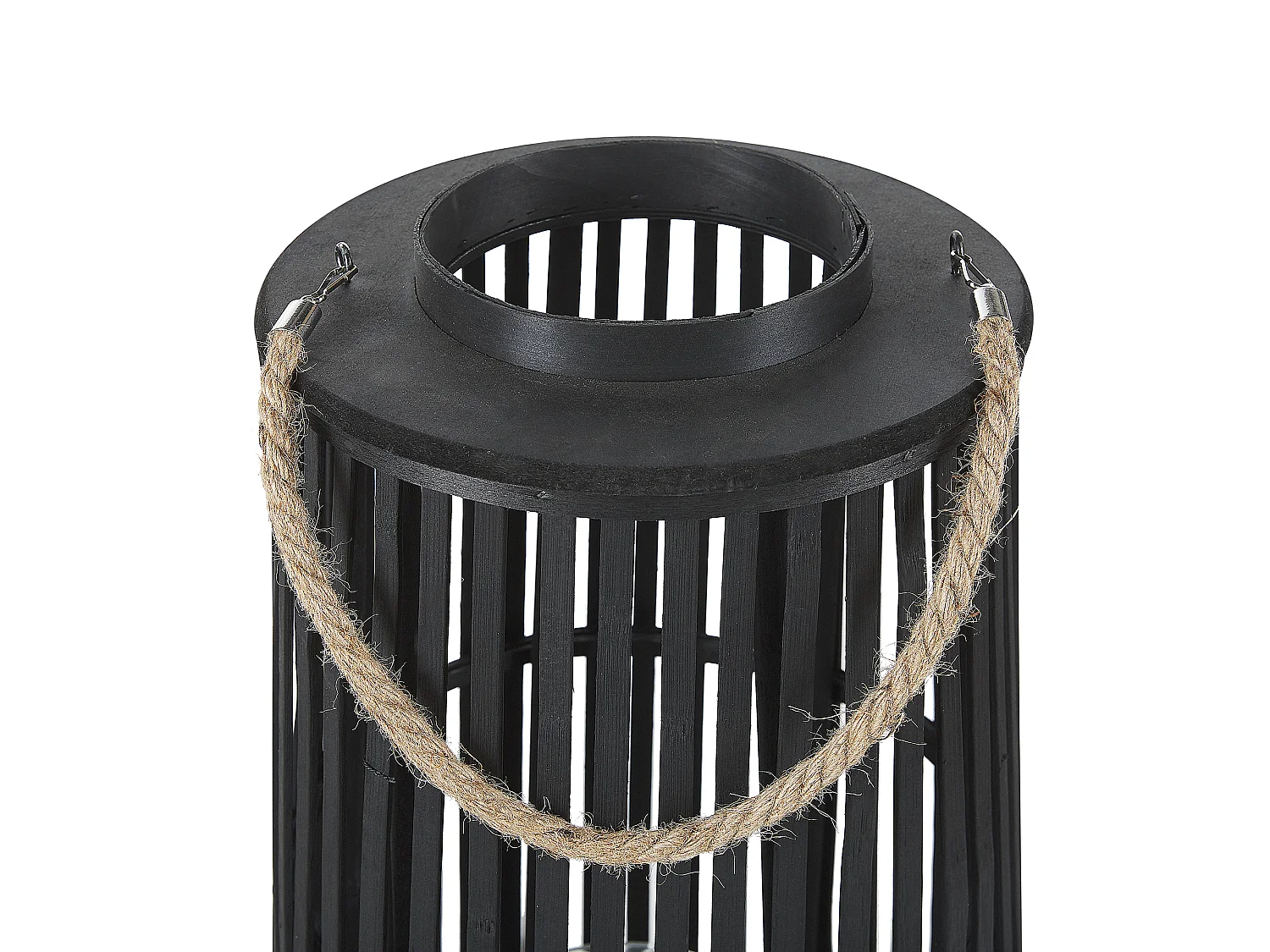 Lantern LUZON Willow Wood 80 cm Black