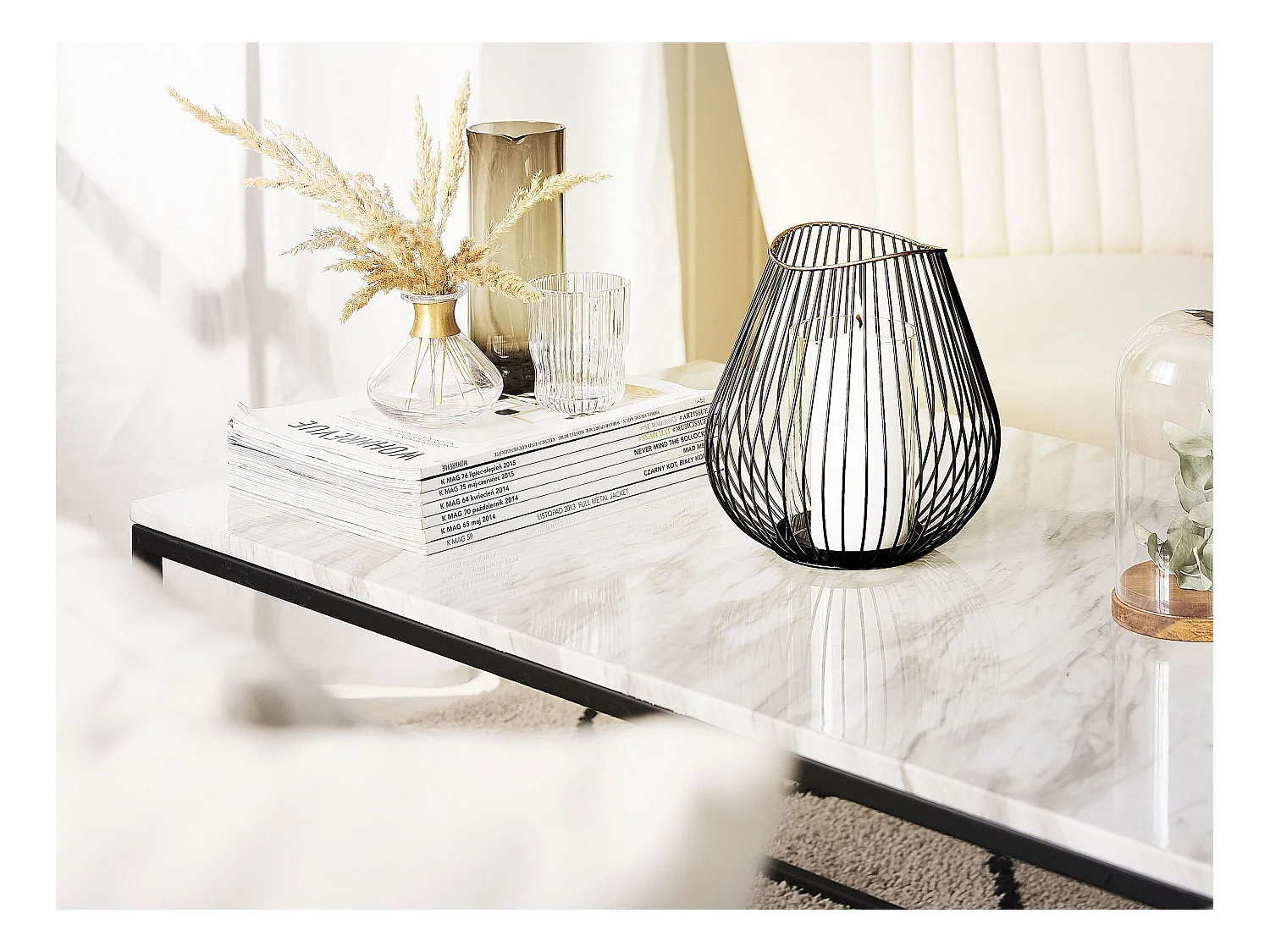 Laterne Schwarz aus Metallstreben mit Glaseinsatz Industrie Look Thurston