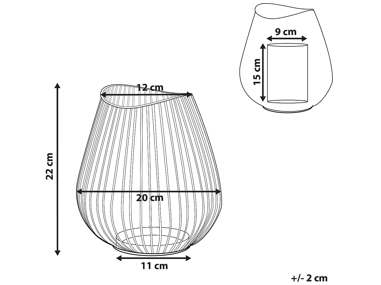 Lanterne THURSTON Métal 22 cm Noir