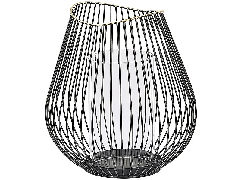 Lanterne de jardin Lanterne THURSTON Métal 22 cm Noir