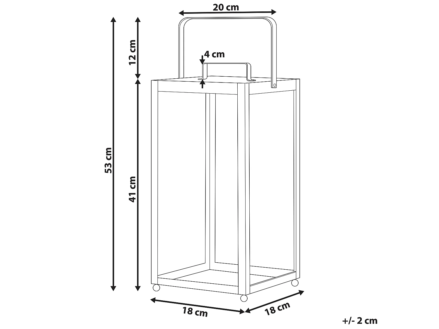 Lanterne LEPAR Métal 41 cm Noir