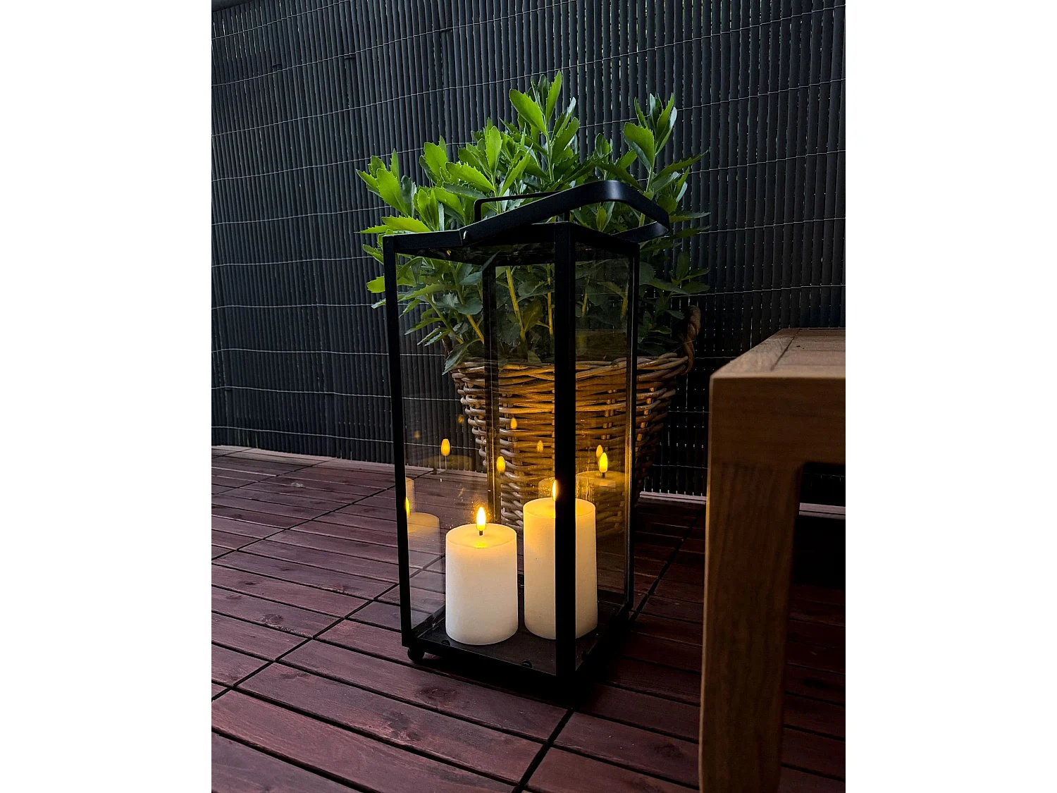 Lantaarn LEPAR Metaal 41 cm Zwart