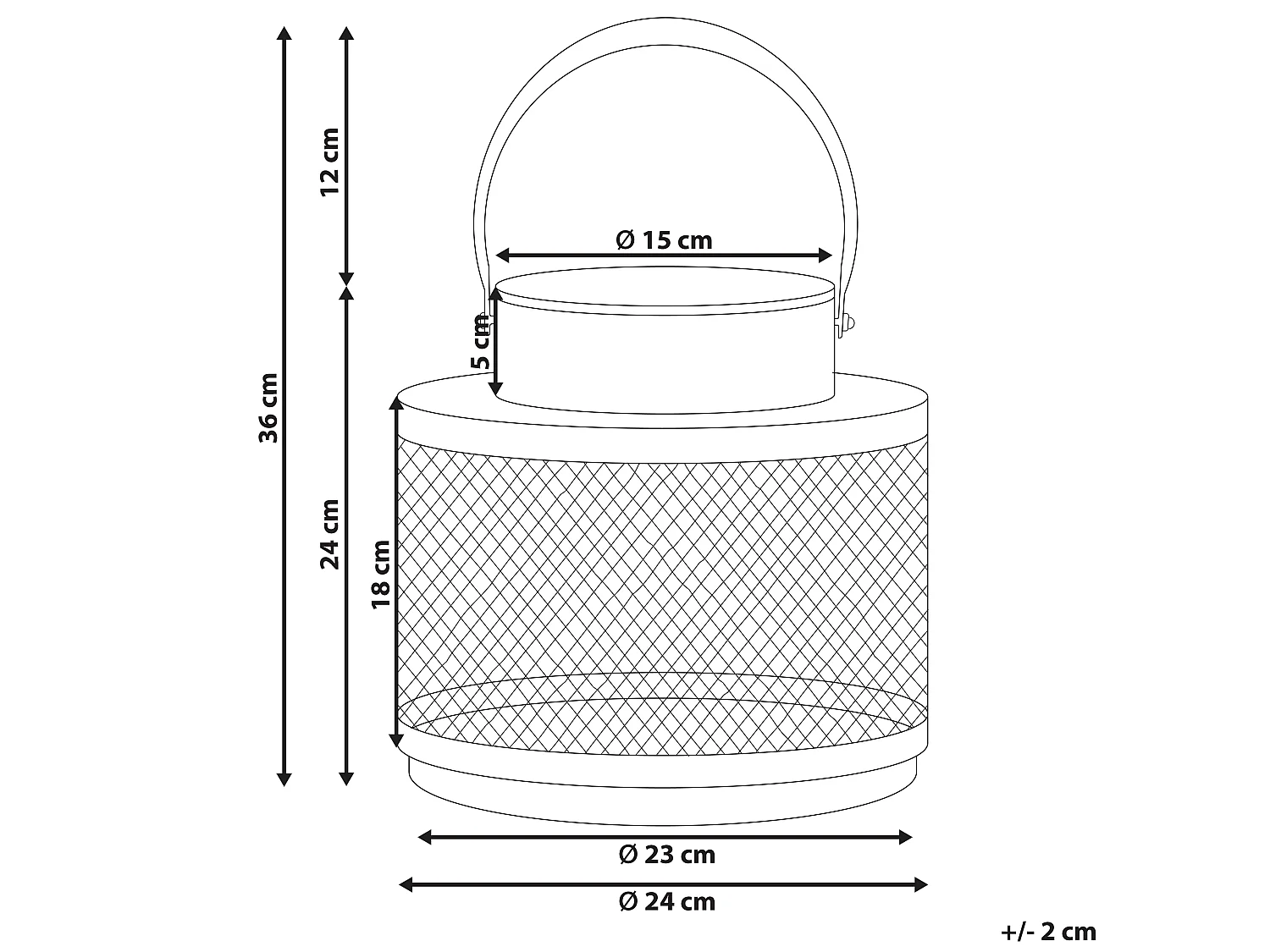 Lanterna YAMDENA Metallo 24 cm Nero