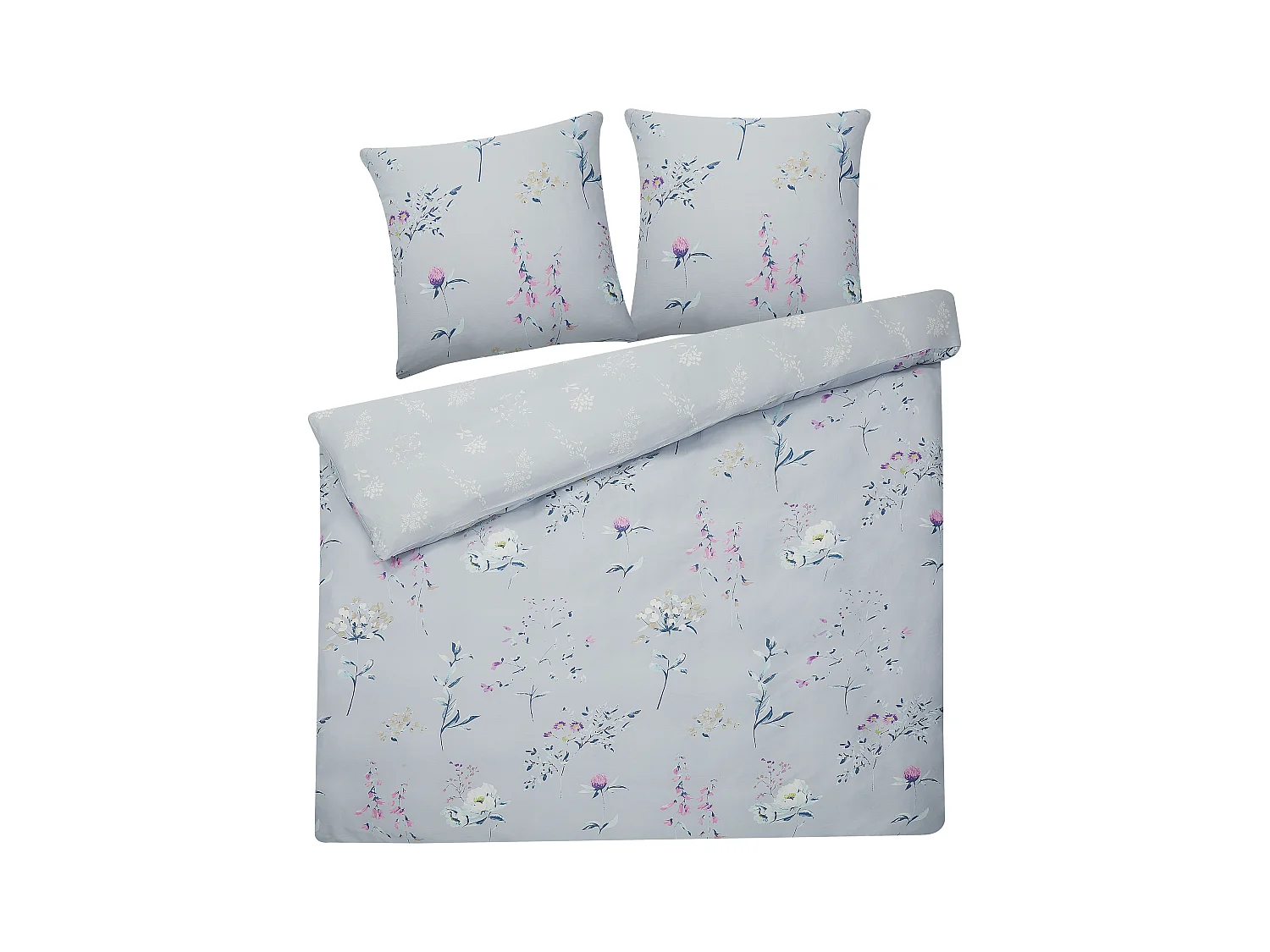 Dekbedovertrekset EVERGREEN Satijn katoen 220 x 240 cm Lichtblauw