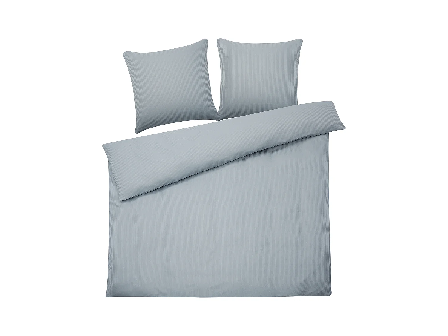 Bettwäsche Set grau 3-teilig Komfortgröße 220x240 cm mit Knöpfen Avondale