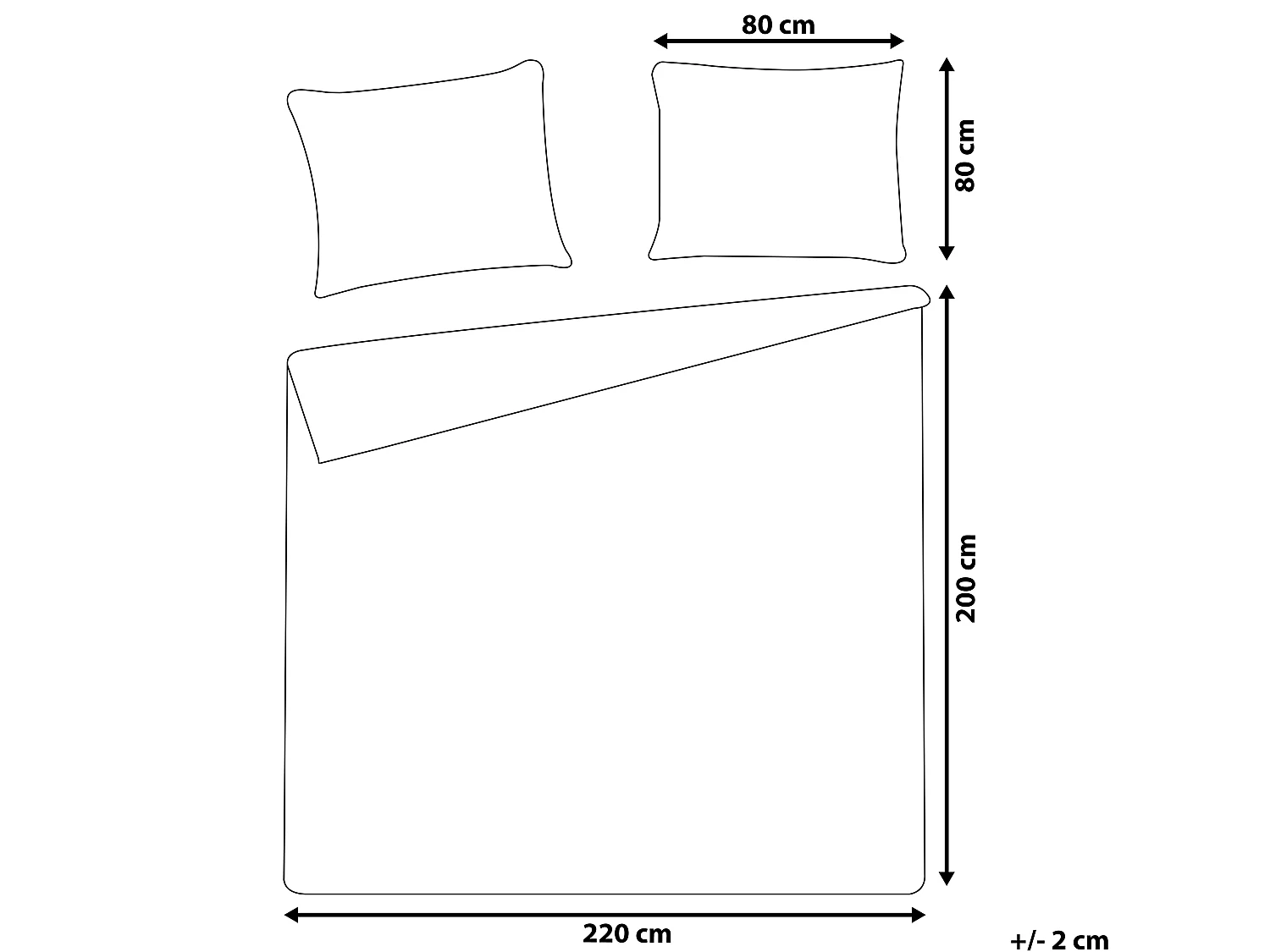 Ensemble de housses de couette EVERGREEN Satin de coton 200 x 220 cm Bleu clair