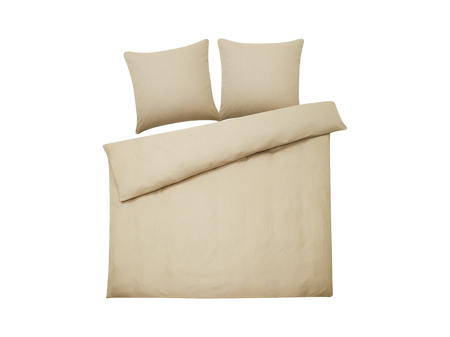 Ensemble de housses de couette AVONDALE Satin de coton 220 x 240 cm Beige