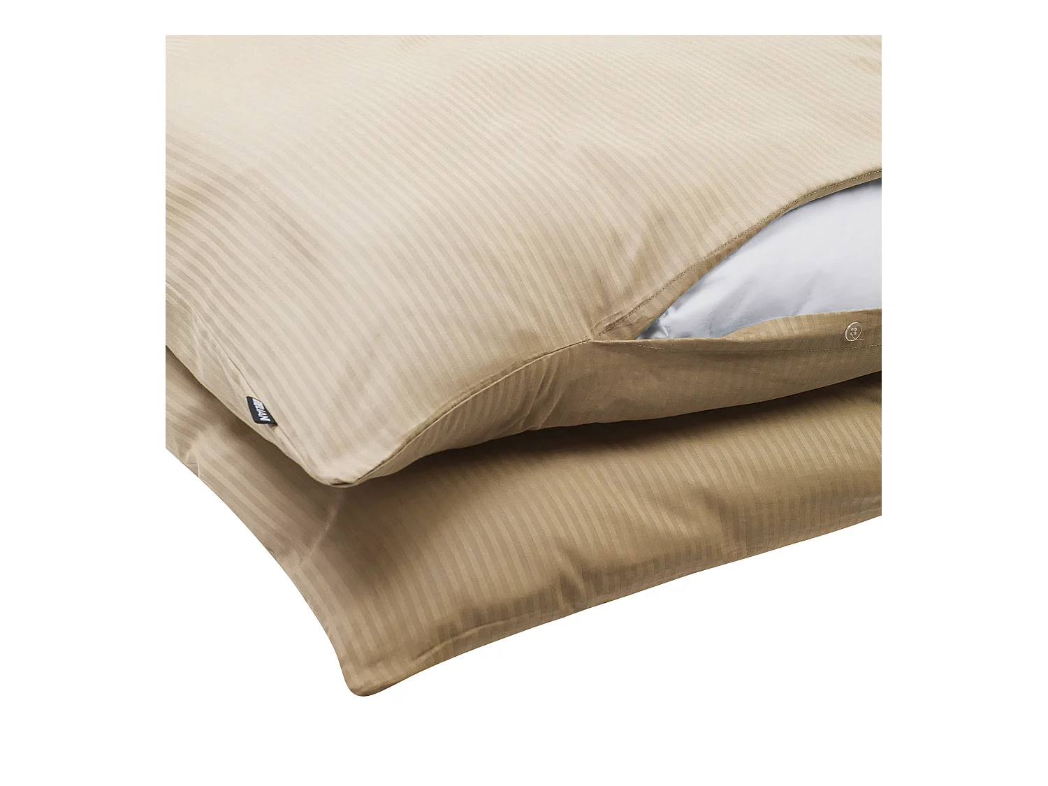 Ensemble de housses de couette AVONDALE Satin de coton 220 x 240 cm Beige