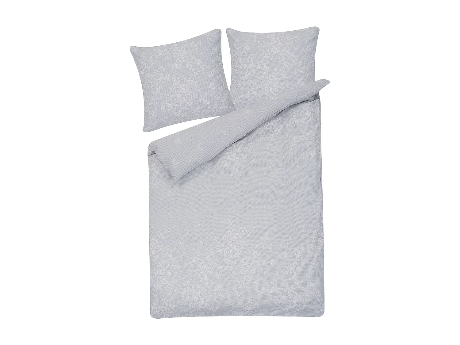 Set Copripiumino MORNINGSIDE Raso di Cotone 155 x 220 cm Grigio