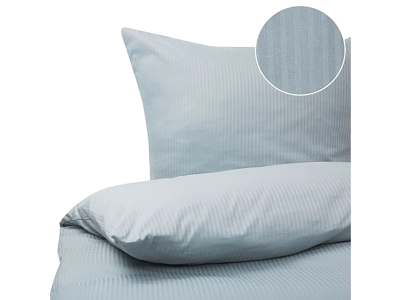 Bettwäsche Set grau Baumwolle 3-teilig Überlänge 200x220 cm mit Knöpfen Avondale