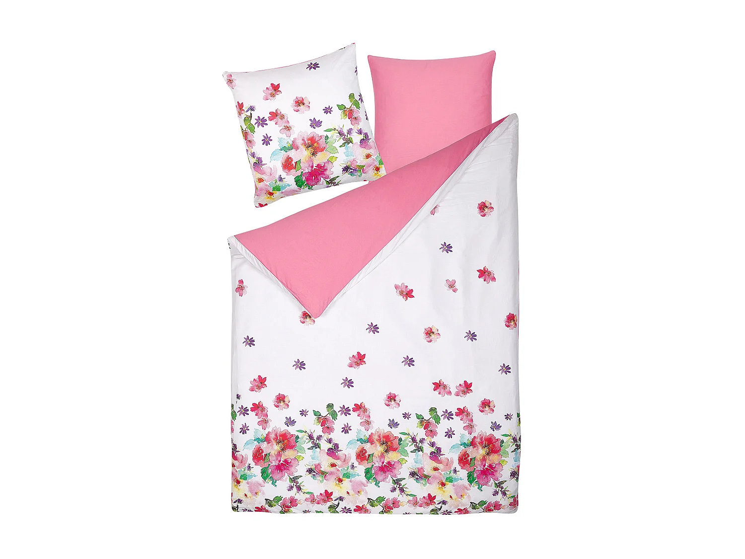 Ensemble de housses de couette LARYNHILL Satin de coton 155 x 220 cm Rose