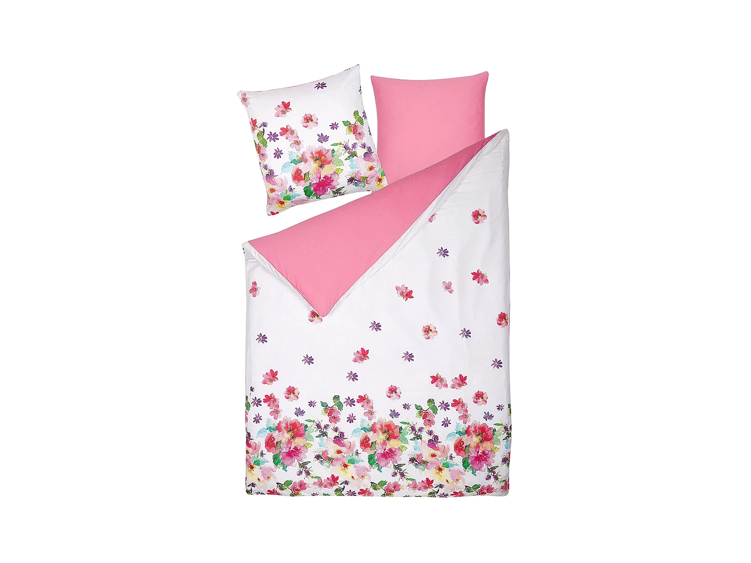 Set Copripiumino LARYNHILL Raso di Cotone 155 x 220 cm Rosa