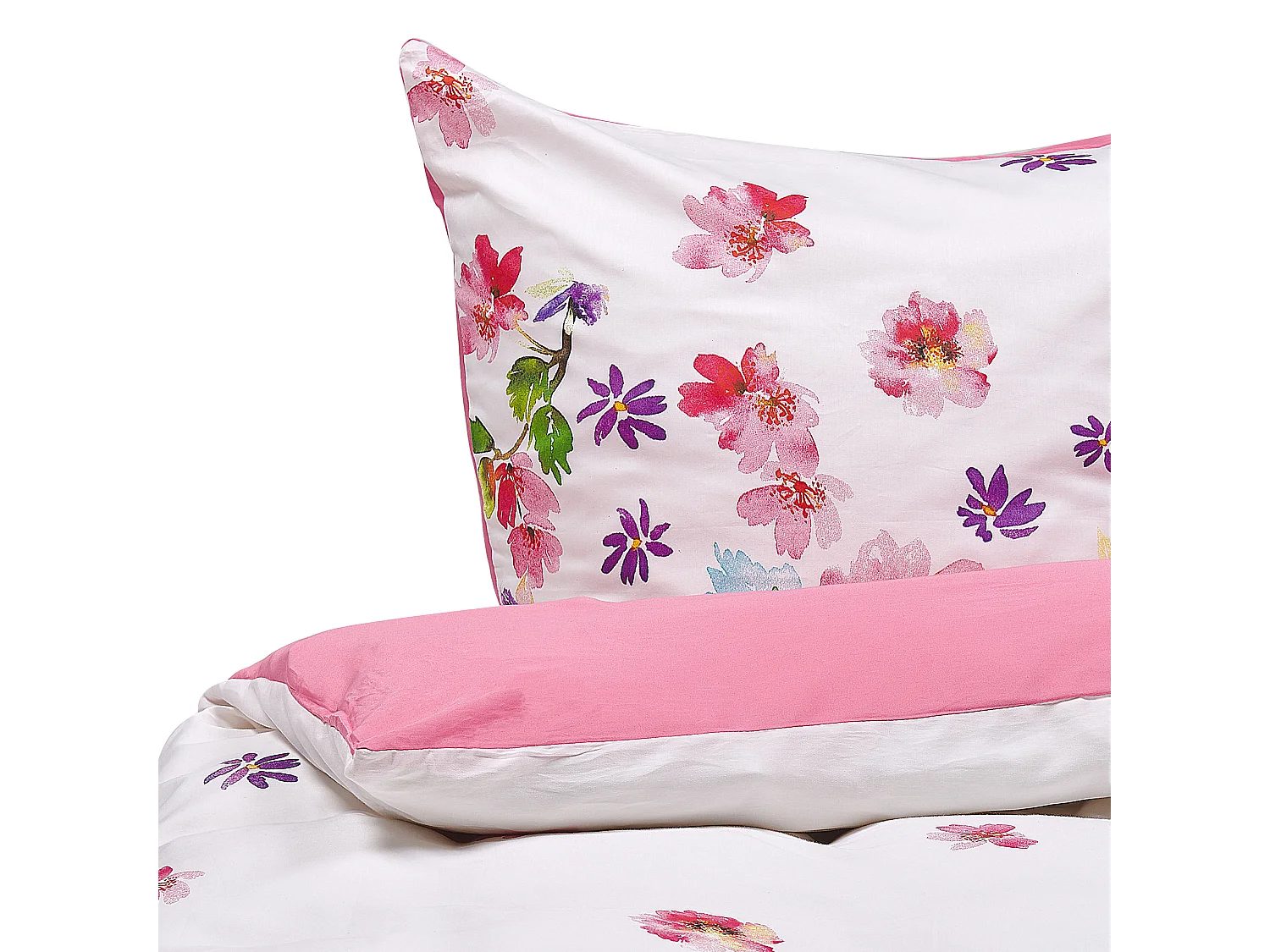 Ensemble de housses de couette LARYNHILL Satin de coton 155 x 220 cm Rose