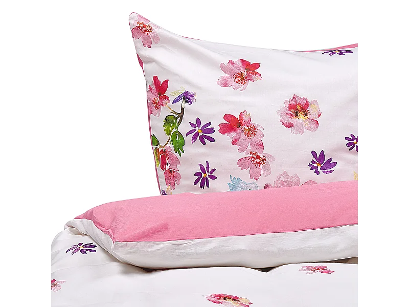 Ensemble de housses de couette LARYNHILL Satin de coton 155 x 220 cm Rose