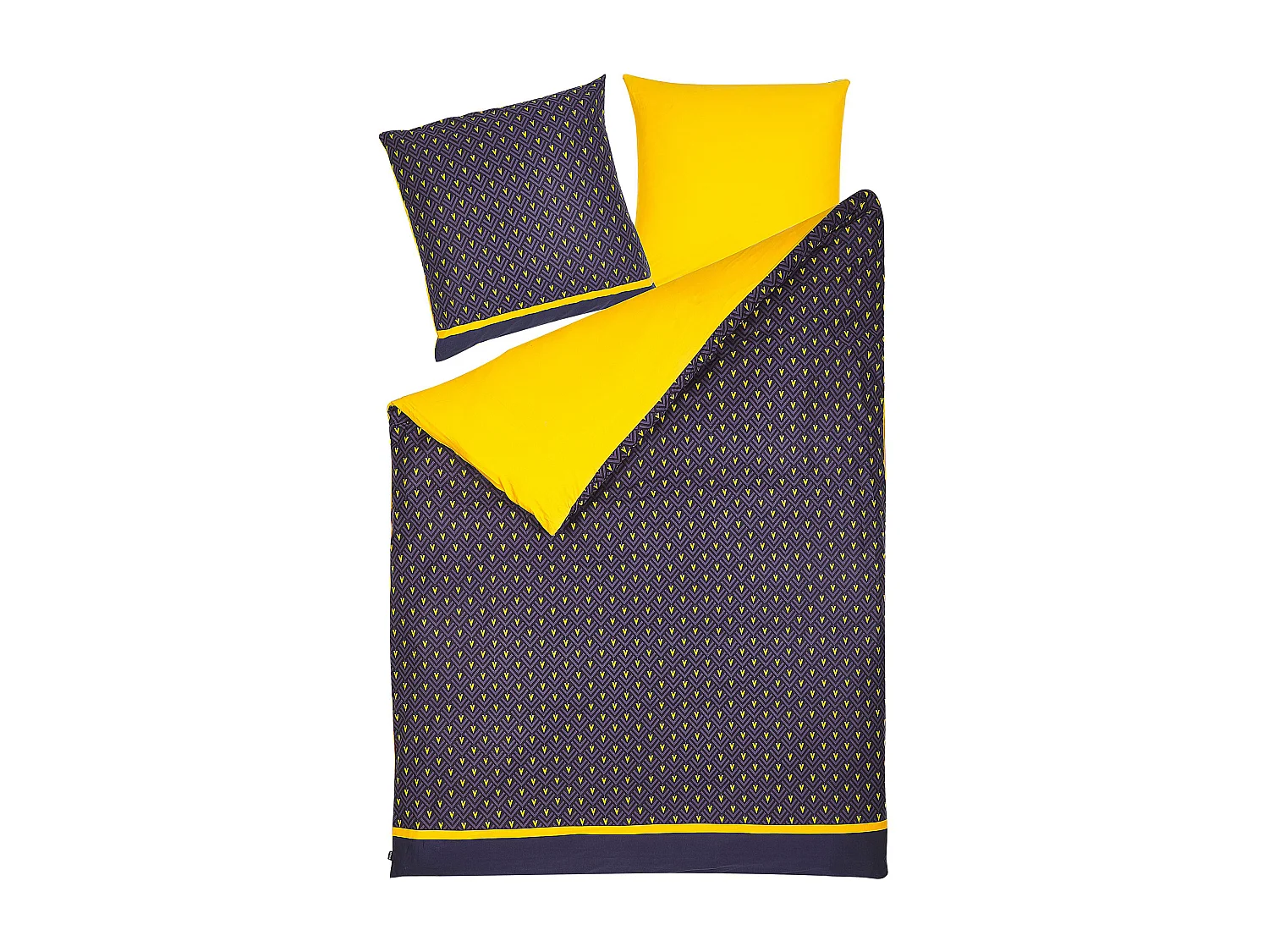 Conjunto de capas de edredão WALLINGFORD Cetim de algodão 155 x 220 cm Azul