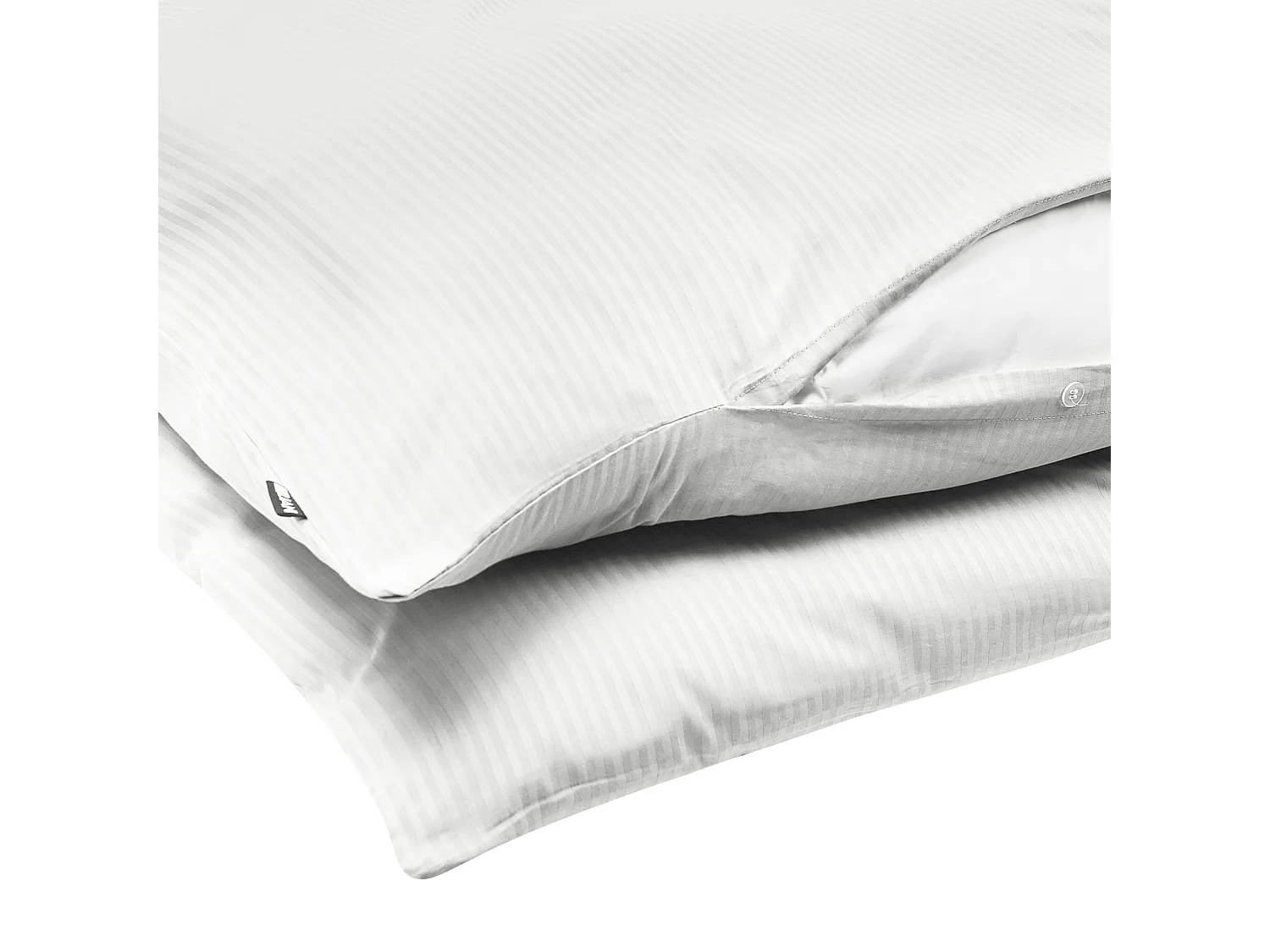 Bettwäsche Set weiß 2-teilig Standardgröße 135x200 cm mit Knöpfen Avondale