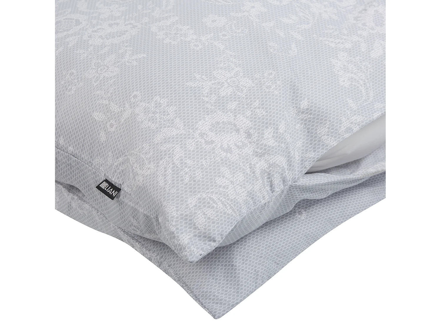 Bettwäsche Set grau 2-teilig Standardgröße 135x200 cm mit Knöpfen Morningside