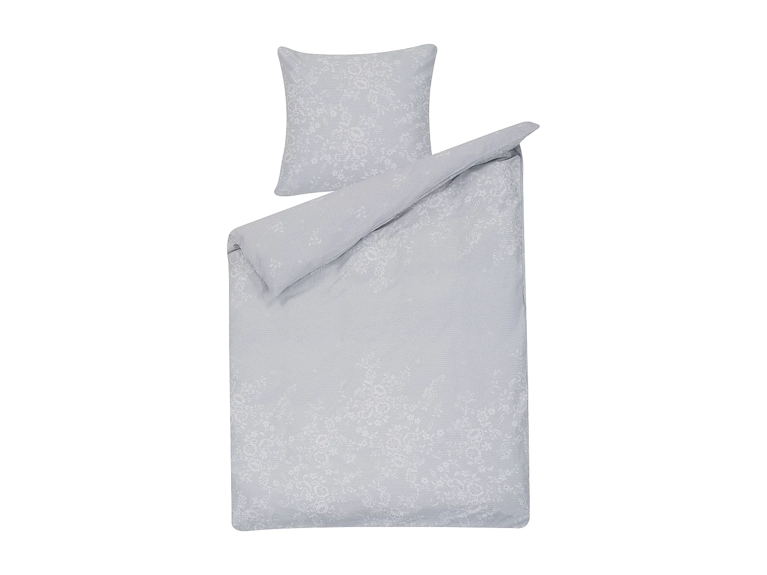 Ensemble de housses de couette MORNINGSIDE Satin de coton 135 x 200 cm Gris