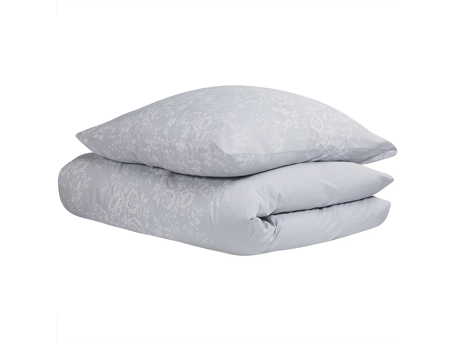 Set Copripiumino MORNINGSIDE Raso di Cotone 135 x 200 cm Grigio