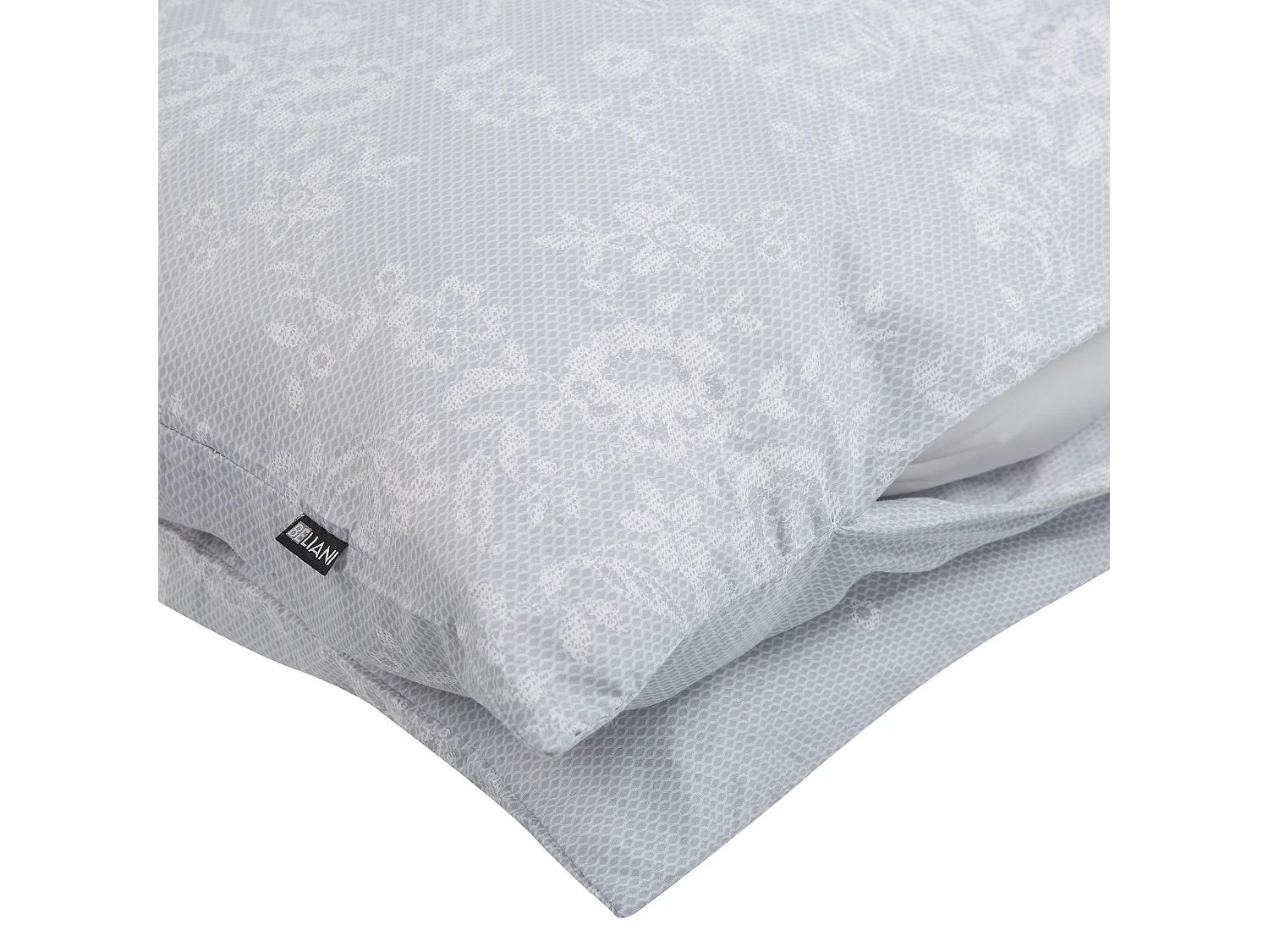 Set Copripiumino MORNINGSIDE Raso di Cotone 135 x 200 cm Grigio