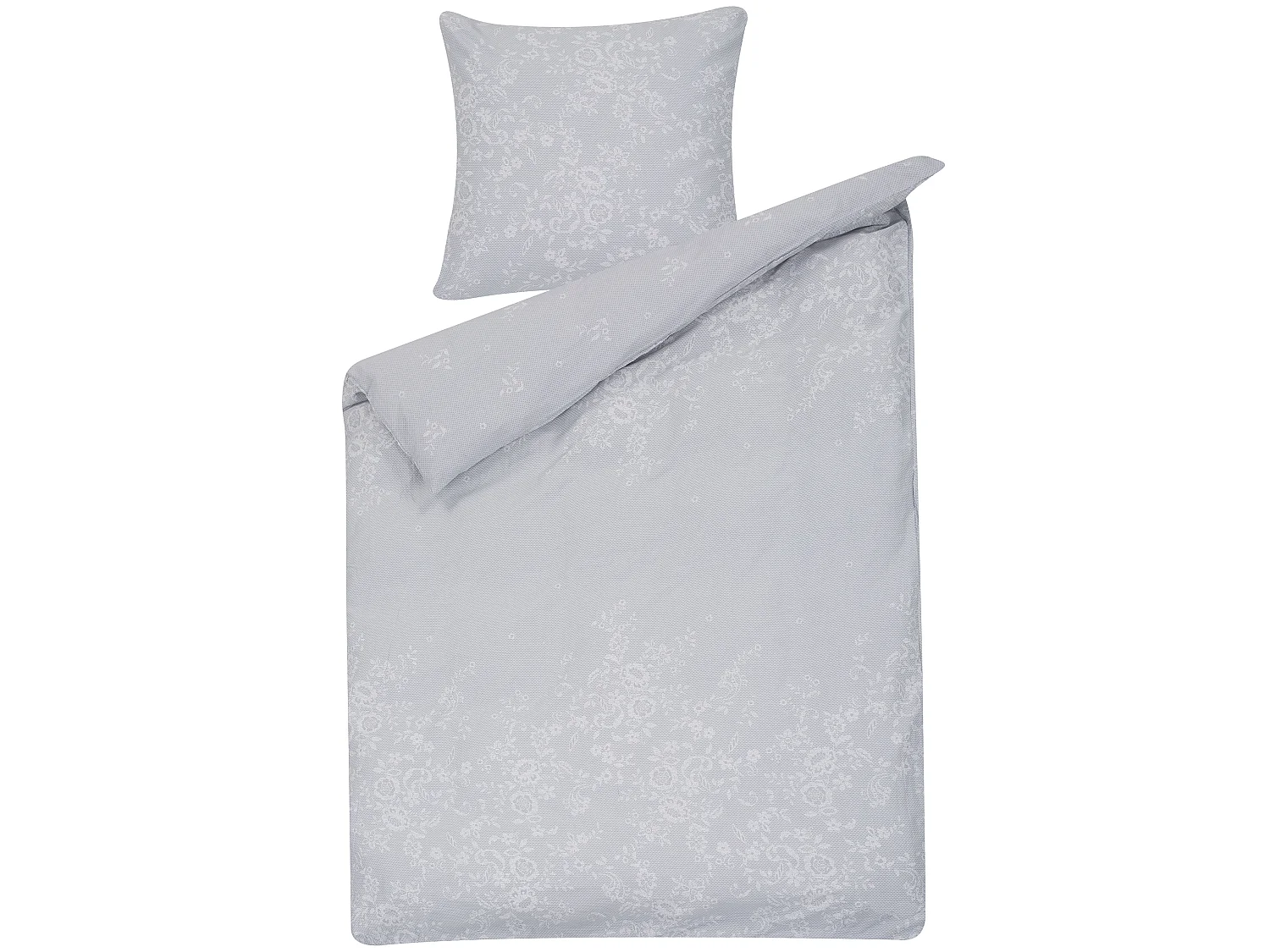 Bettwäsche-Set MORNINGSIDE Baumwollsatin 135 x 200 cm Grau