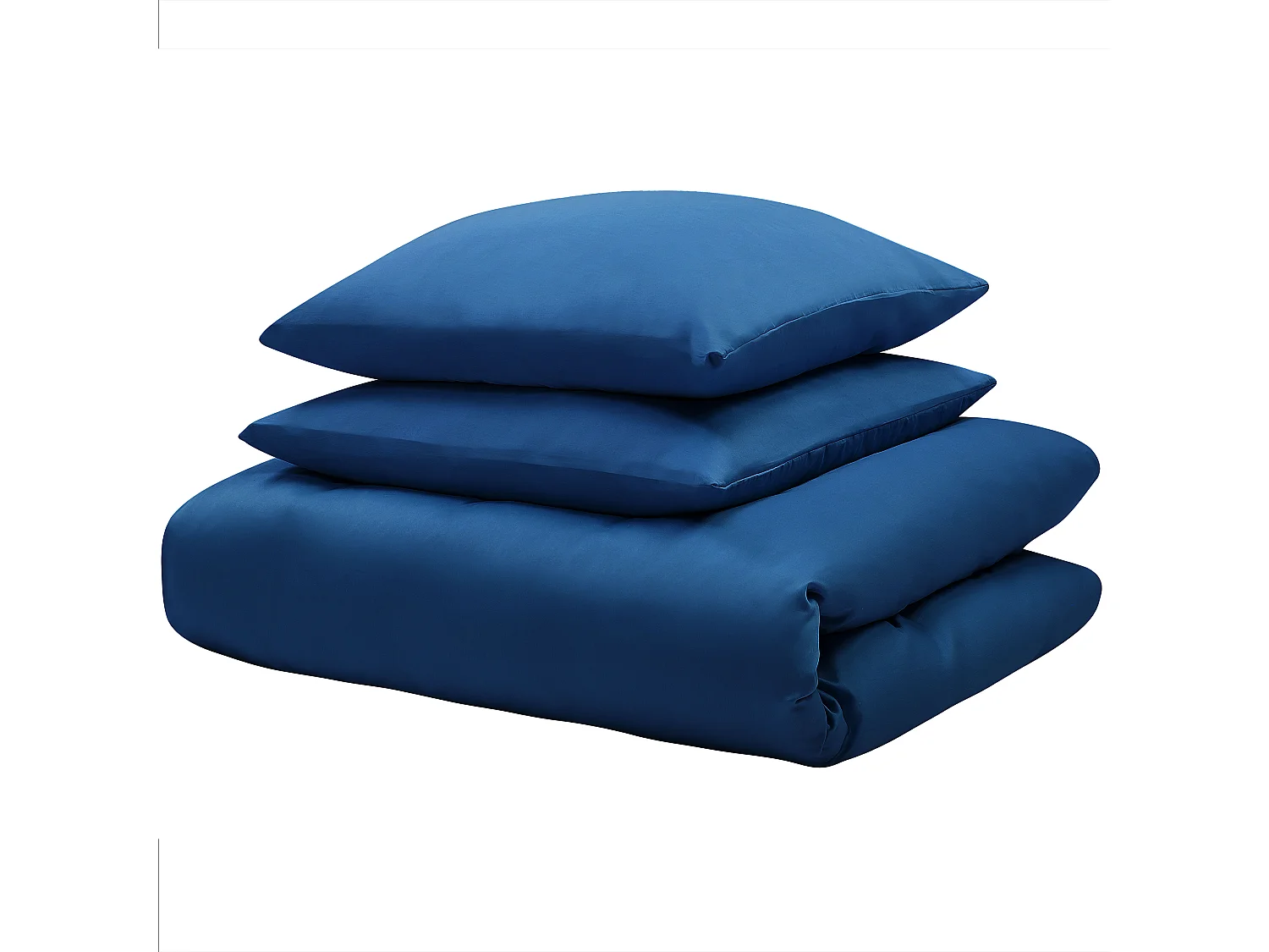Duvet Cover Set HARMONRIDGE Sateen Cotton 220 x 240 cm Dark Blue