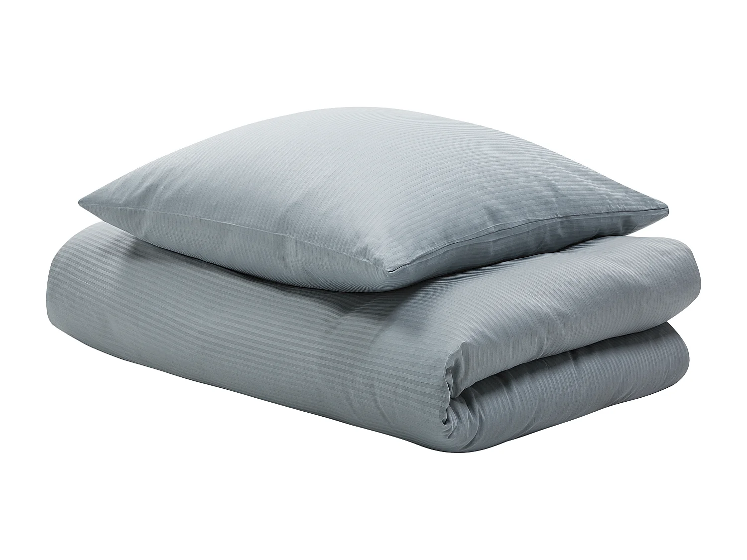 Bettwäsche Set grau 2-teilig Standardgröße 135x200 cm mit Knöpfen Avondale