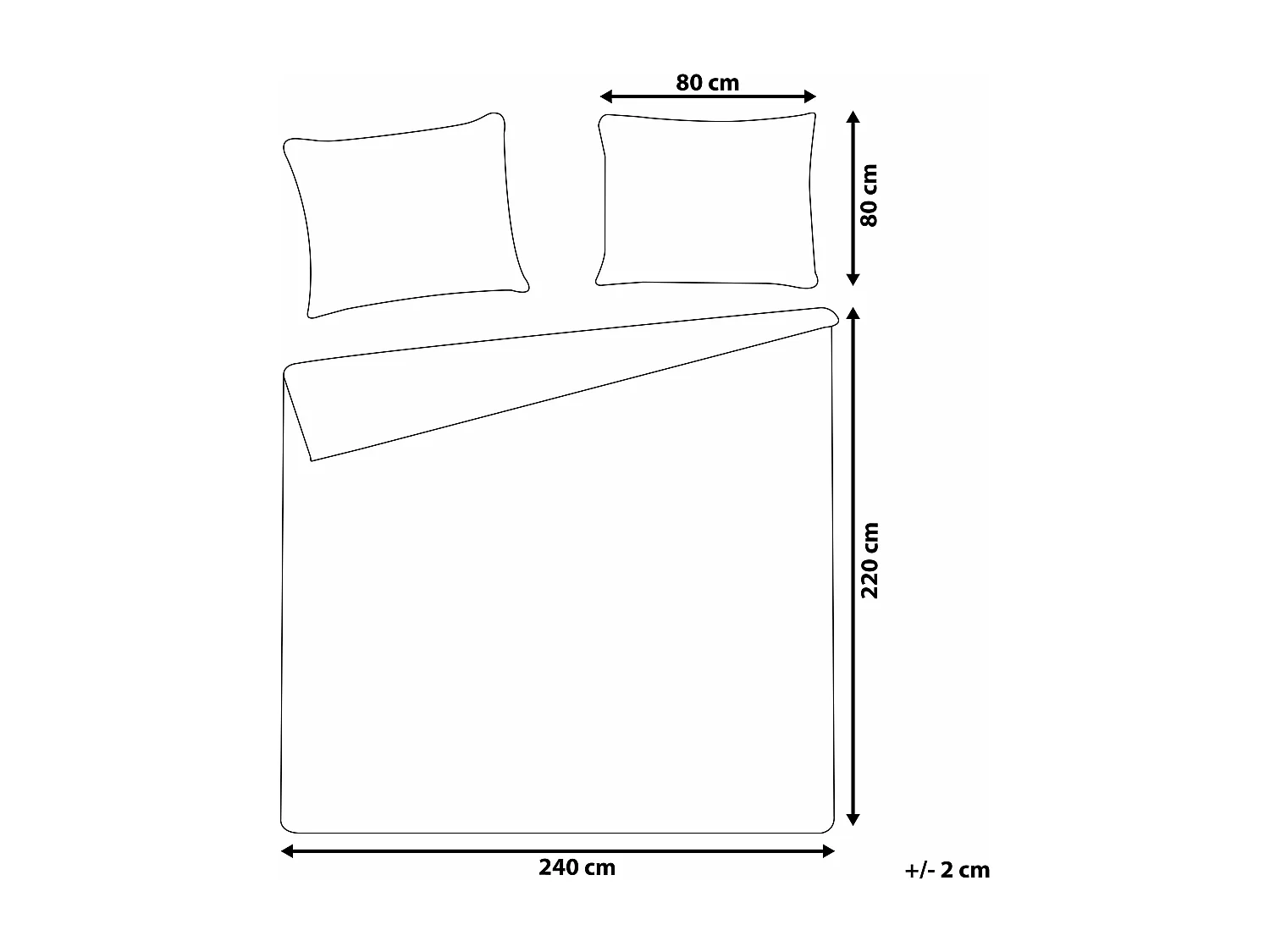 Set Copripiumino AVONDALE Raso di Cotone 220 x 240 cm Bianco