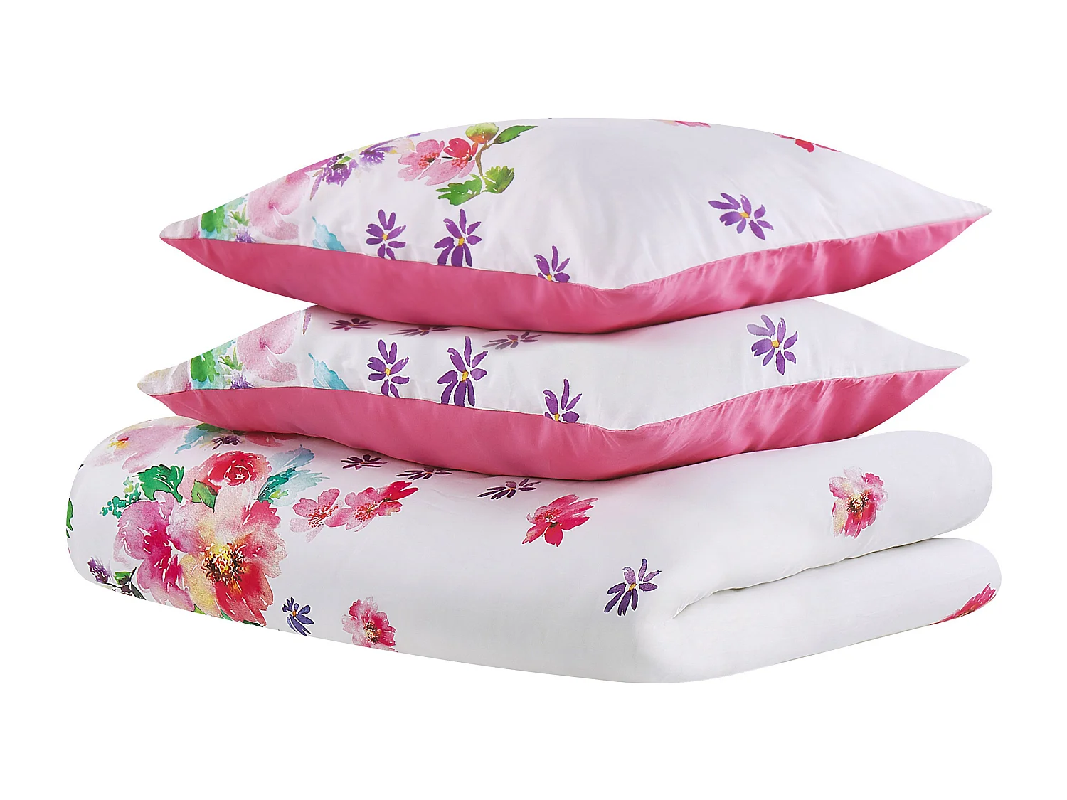 Conjunto de capas de edredão LARYNHILL Cetim de algodão 135 x 200 cm Rosa