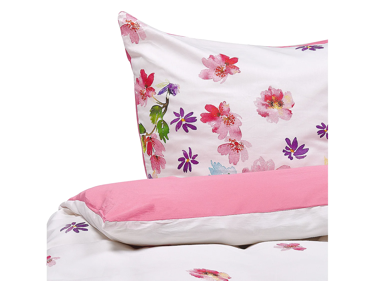 Bettwäsche-Set LARYNHILL Baumwollsatin 135 x 200 cm Rosa
