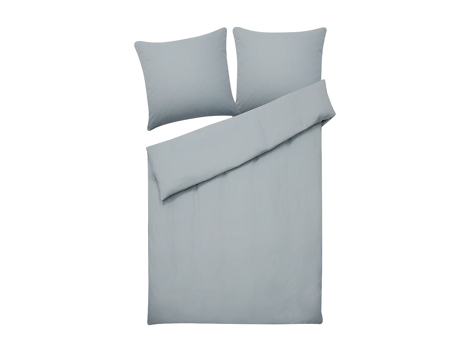 Bettwäsche Set grau 3-teilig Komfortgröße 155x220 cm mit Knöpfen Avondale