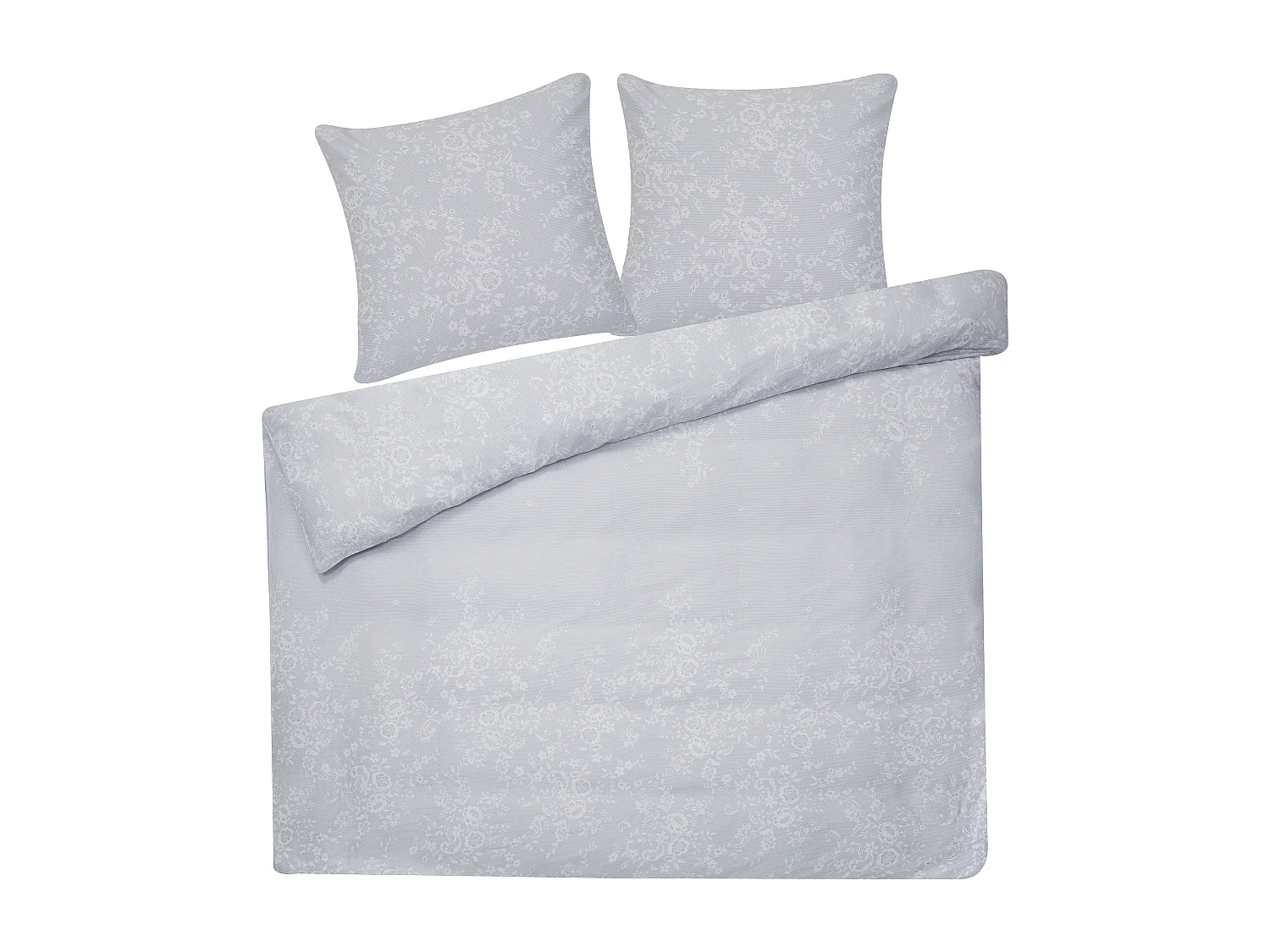 Conjunto de fundas de edredón MORNINGSIDE Satén de algodón 200 x 220 cm Gris