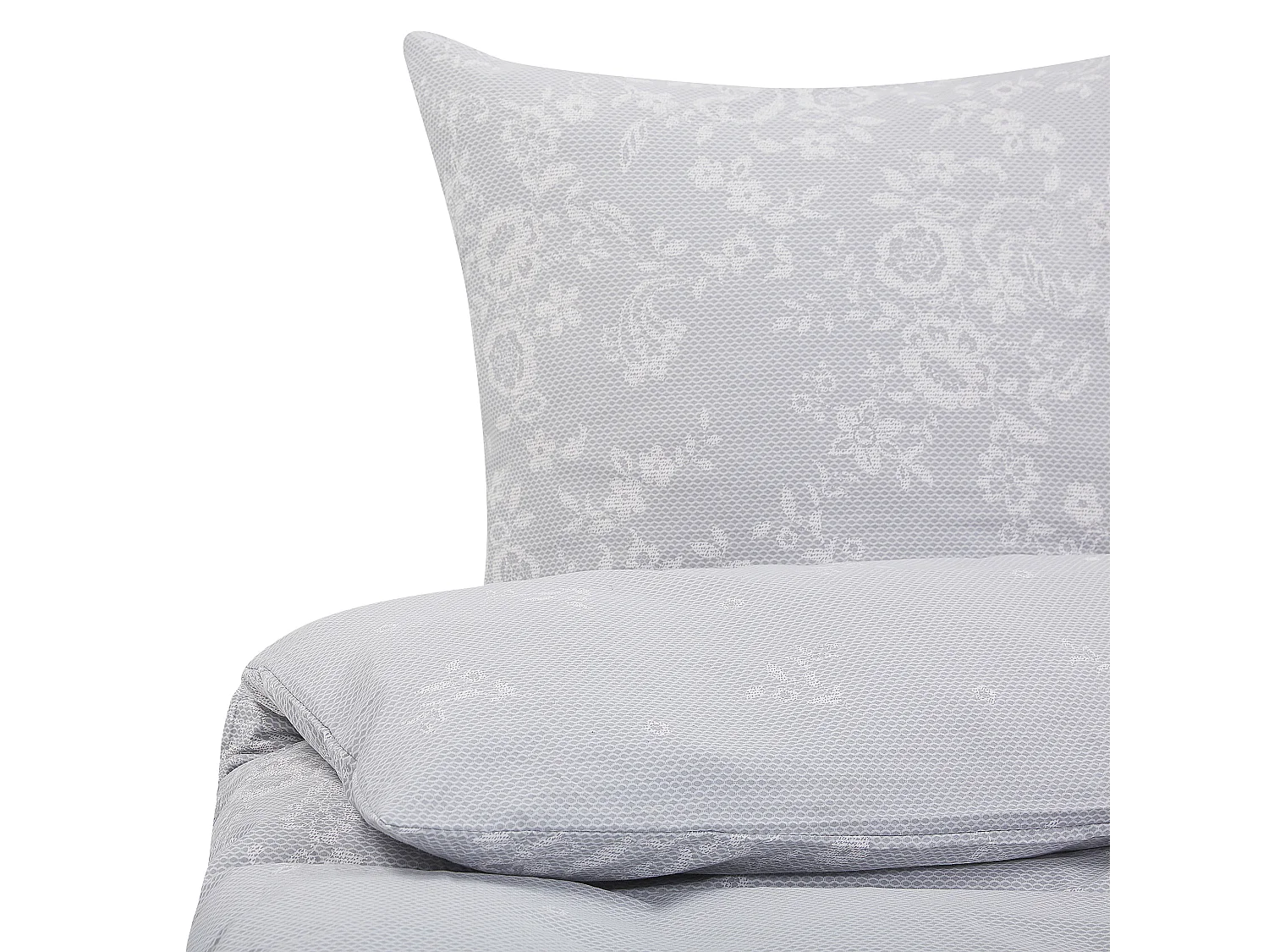 Bettwäsche Set grau 3-teilig Überlänge 200x220 cm mit Knöpfen Morningside