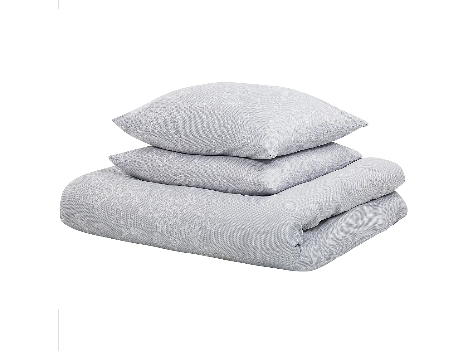 Bettwäsche Set grau 3-teilig Überlänge 200x220 cm mit Knöpfen Morningside