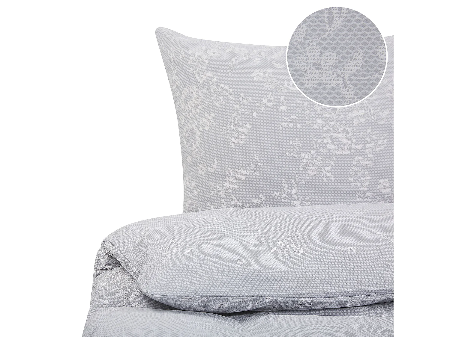 Duvet Cover Set MORNINGSIDE Sateen Cotton 200 x 220 cm Grey