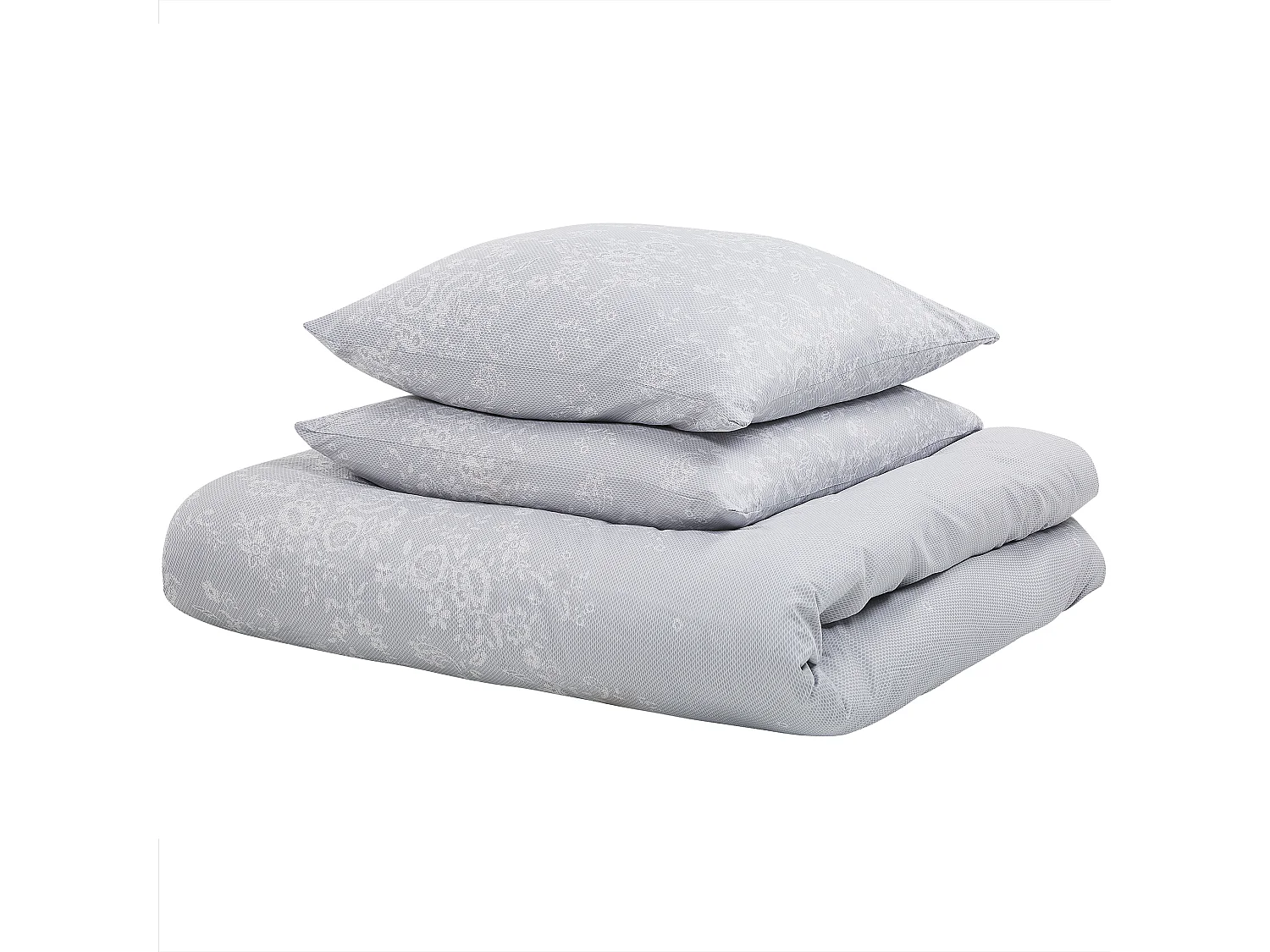 Duvet Cover Set MORNINGSIDE Sateen Cotton 200 x 220 cm Grey