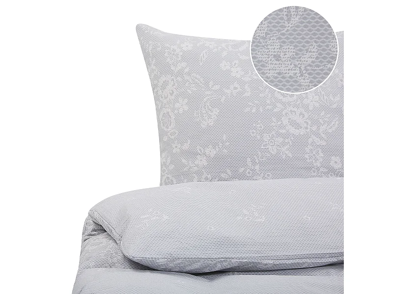 Ensemble de housses de couette MORNINGSIDE Satin de coton 200 x 220 cm Gris