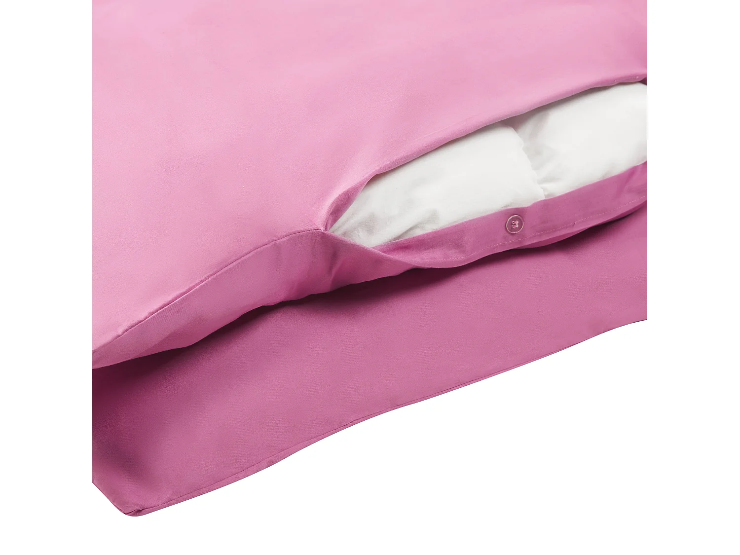 Bettwäsche Set rosa 2-teilig Standardgröße 135x200 cm mit Knöpfen Harmonridge