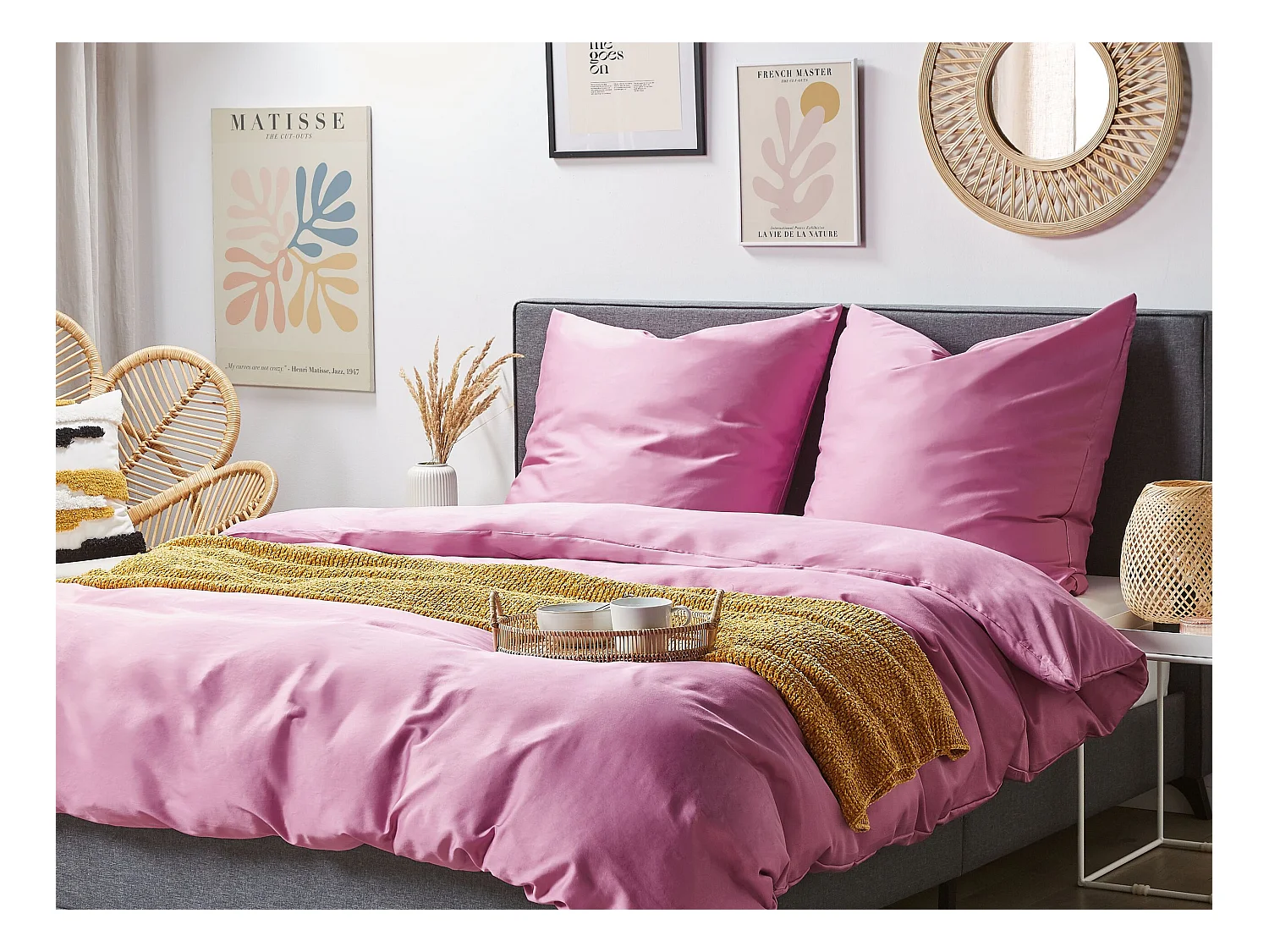 Dekbedovertrekset HARMONRIDGE Satijn katoen 135 x 200 cm Roze