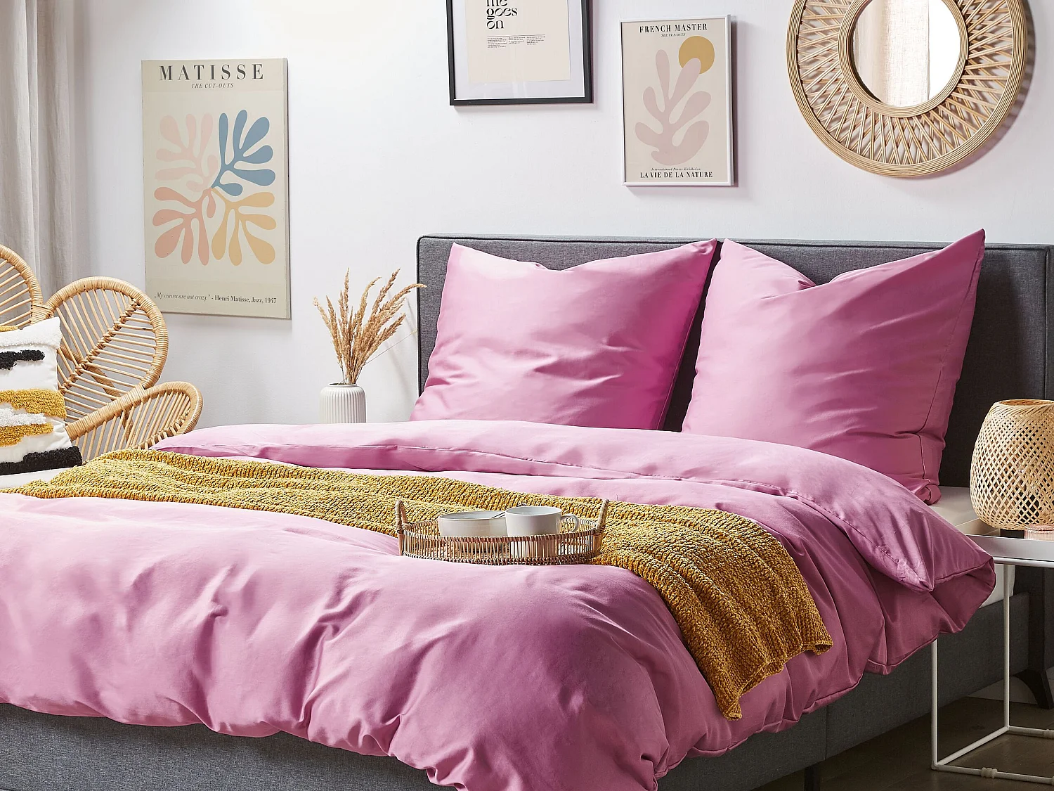 Dekbedovertrekset HARMONRIDGE Satijn katoen 135 x 200 cm Roze